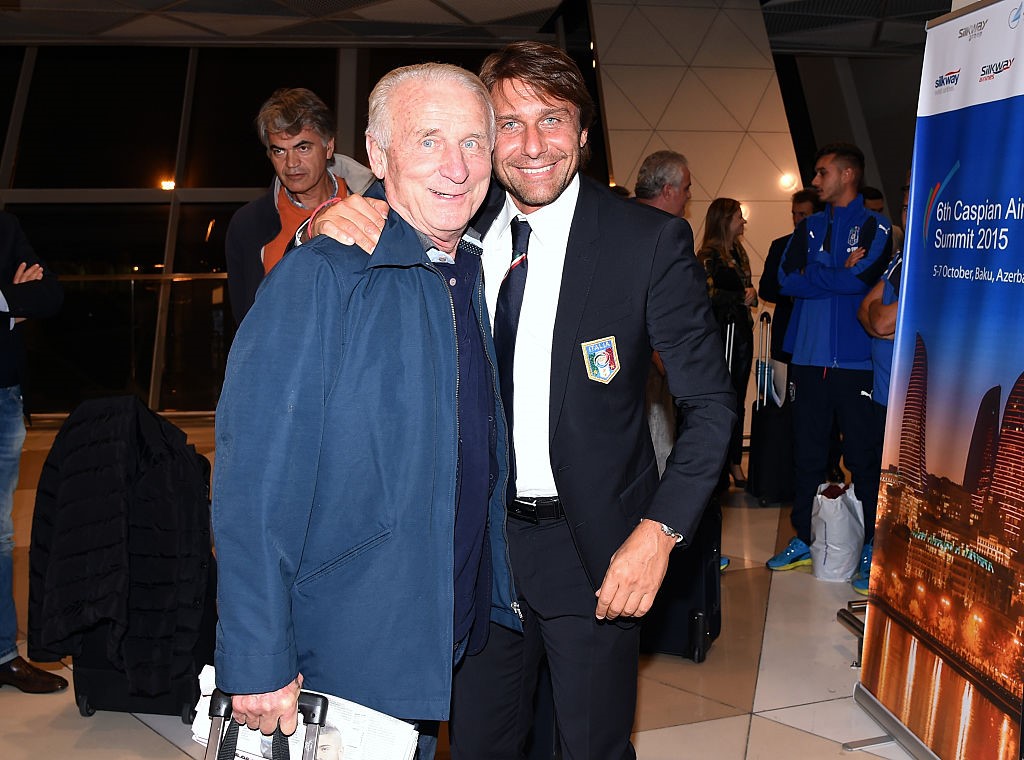 Conte (allora ct della Nazionale) e Trapattoni insieme