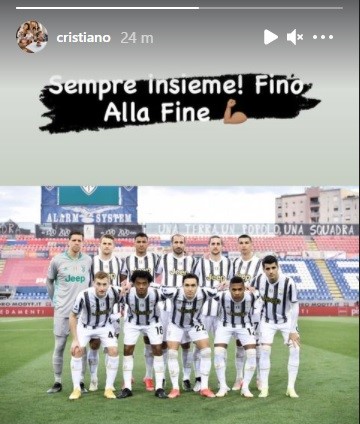 La storia di Cristiano Ronaldo su instagram dopo Cagliari-Juventus