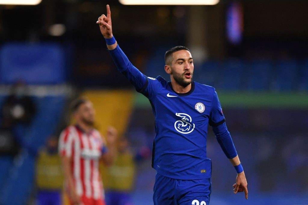 Ziyech esulta durante Chelsea-Atlético Madrid - Champions League 2020/2021 - Getty Images