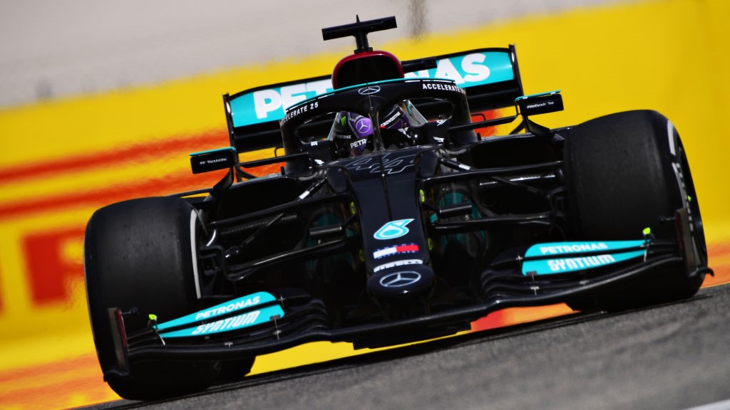 Lewis Hamilton (Mercedes) lors des tests 2021 à Sakir