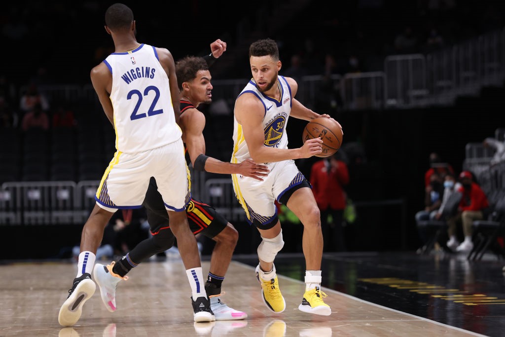 Stephen Curry lors de Atlanta - Golden State en NBA le 4 avril 2021