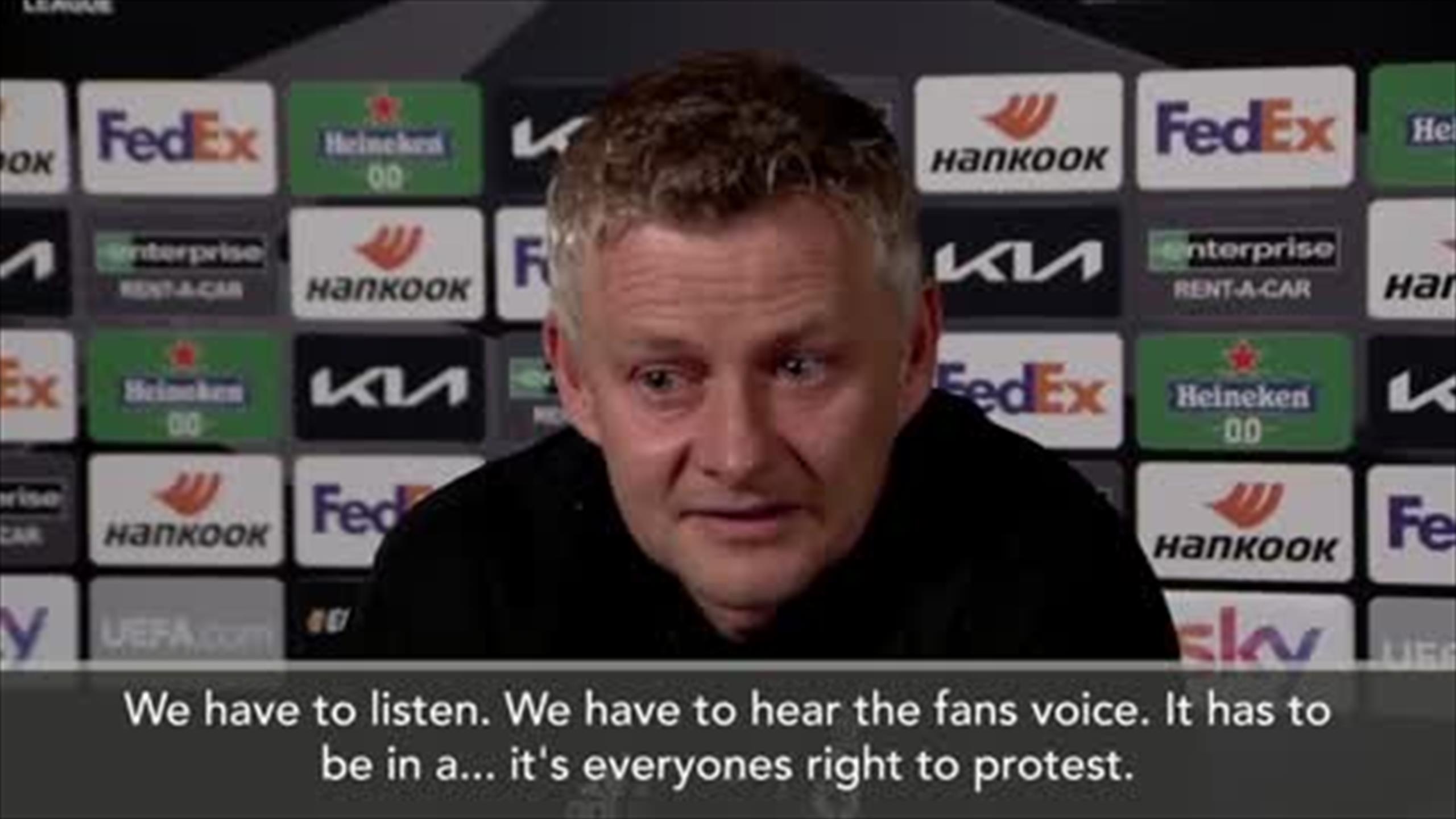 'Protest has to be civilised' says Manchester United manager Ole Gunnar Solskjaer