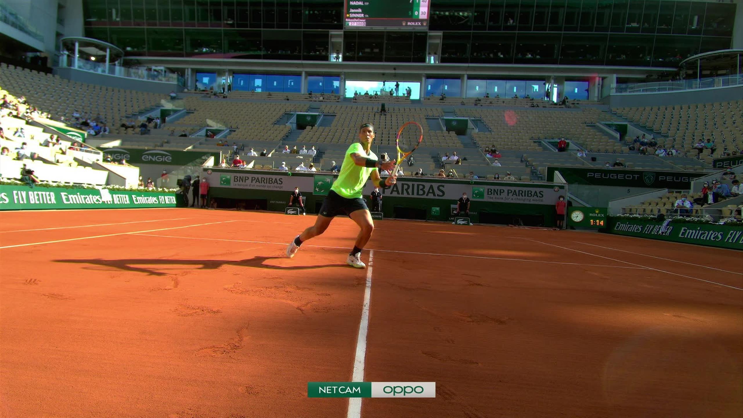 French Open tennis Rafael Nadal with 'perfect point' against Jannik