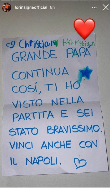 Lettera figli Insigne