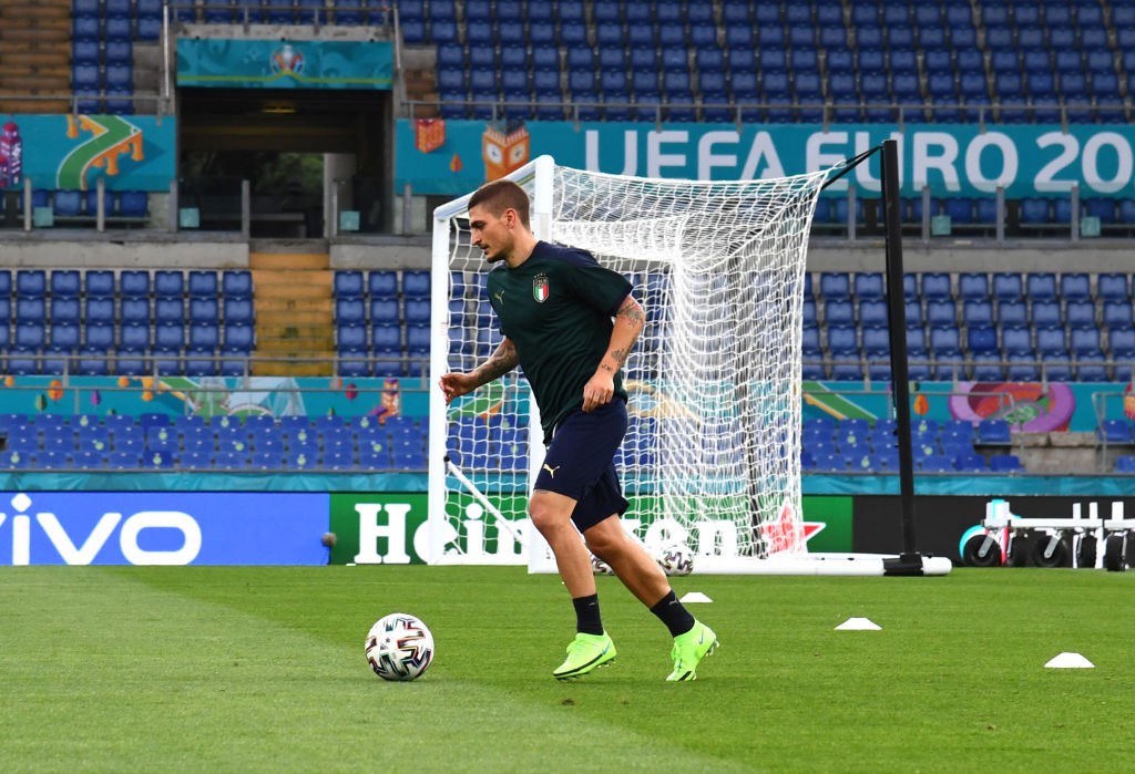 Marco Verratti in allenamento all'Olimpico - Euro 2020