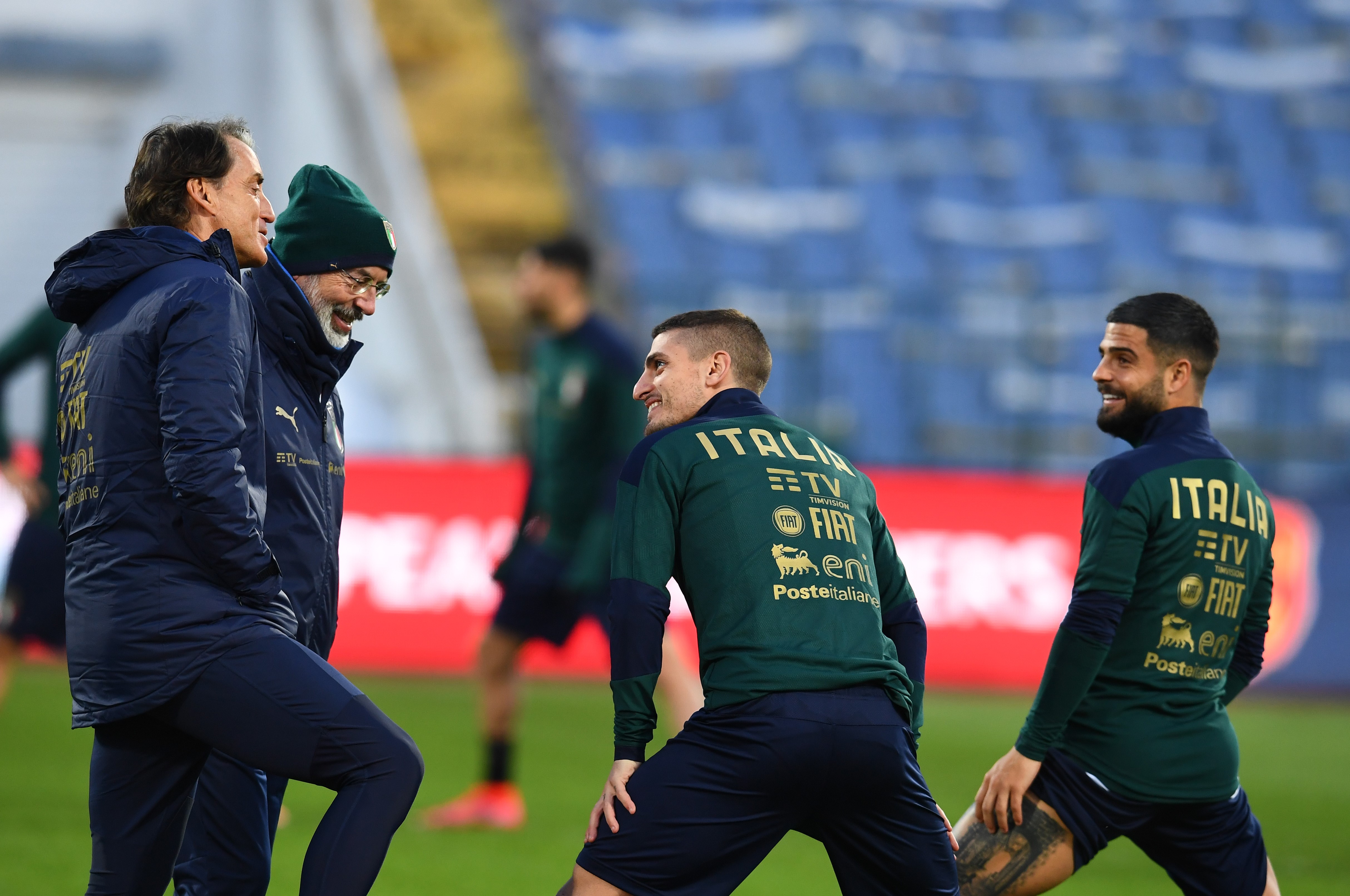 Roberto Mancini, Marco Verratti et Lorenzo Insigne