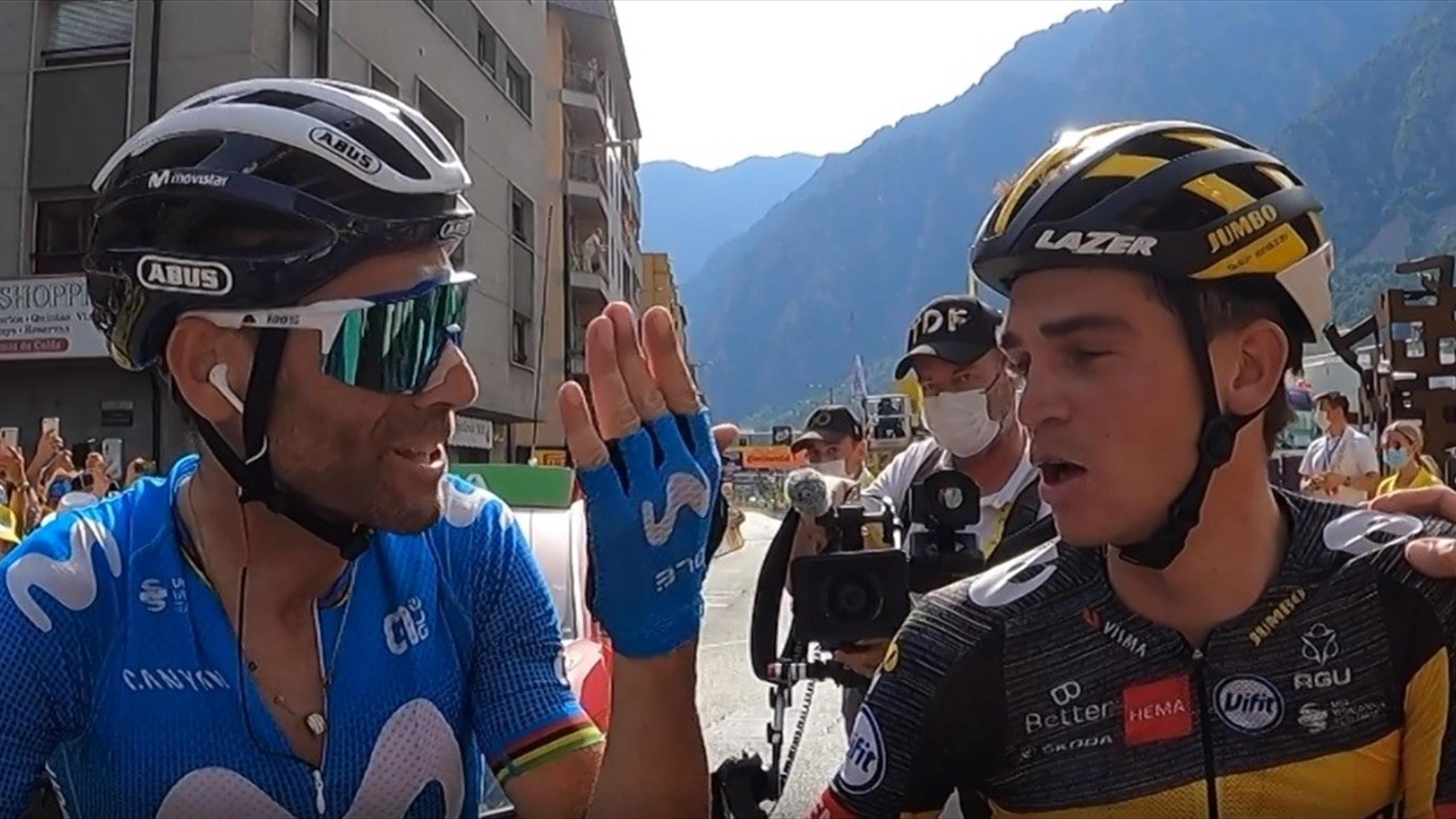 Ciclismo, Tour de France 2021 Il bel gesto di Valverde Kuss gli