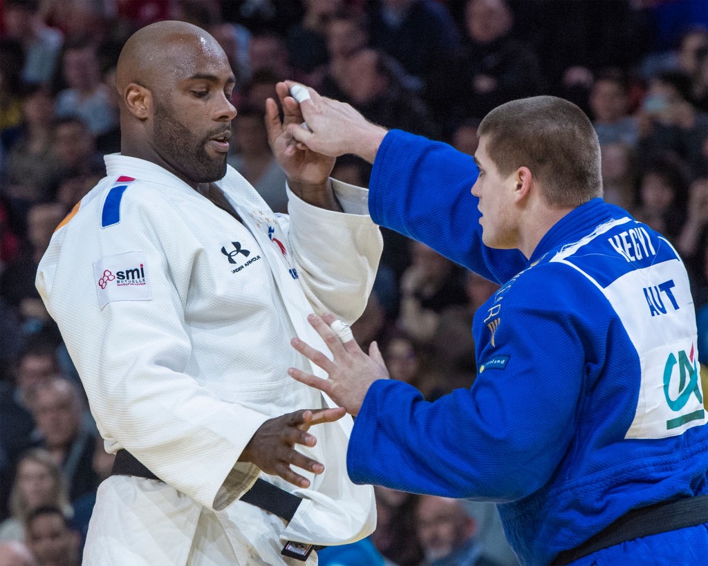 Teddy Riner et Stephan Hegyi au Grand Slam de Paris 2020 à Bercy