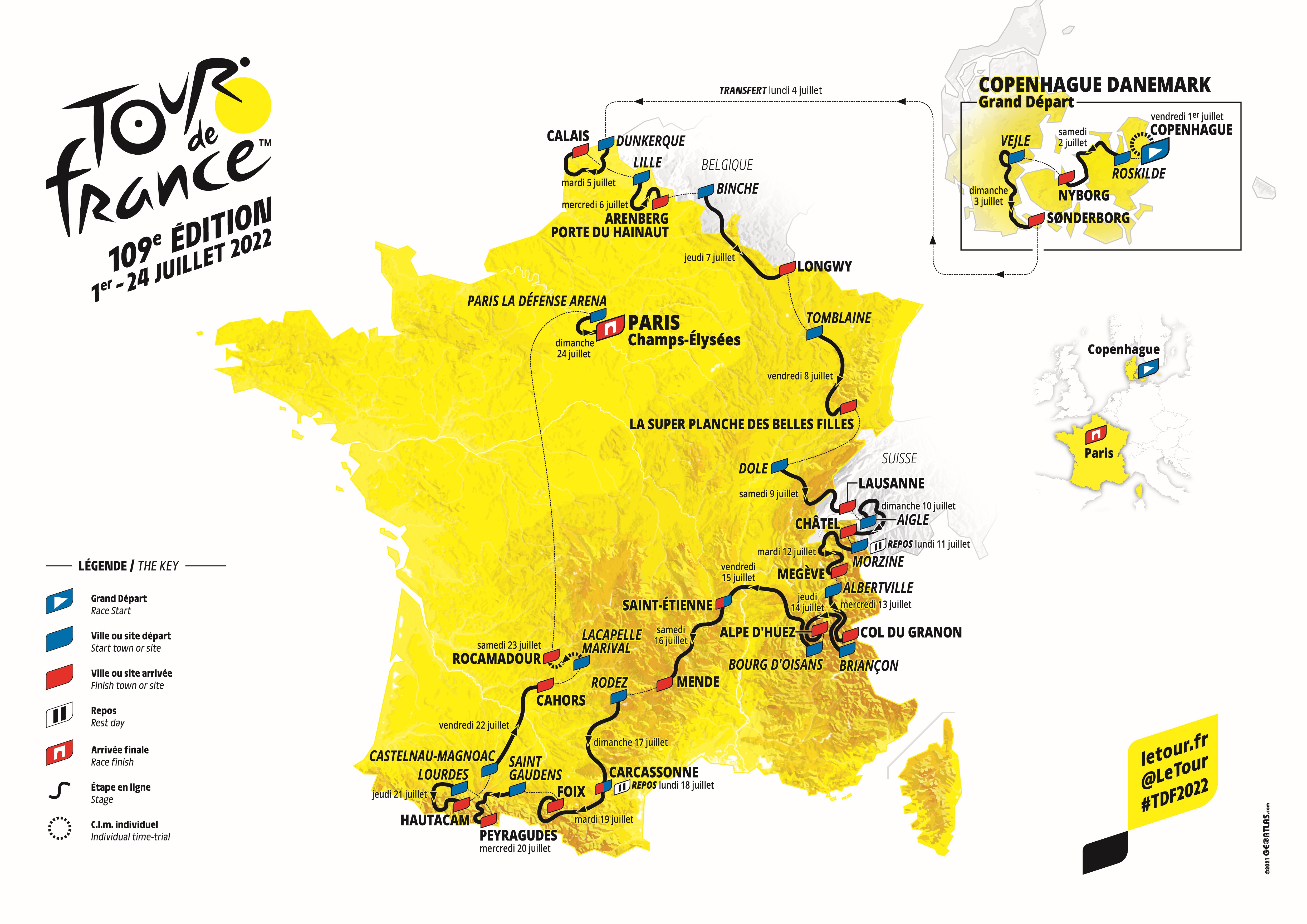 Le parcours du Tour de France 2022