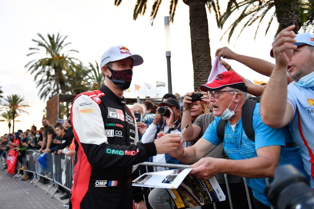 Sébastien Ogier (Toyota WRT) avant le Rallye d'Espagne, le 14 octobre 2021 à Salou