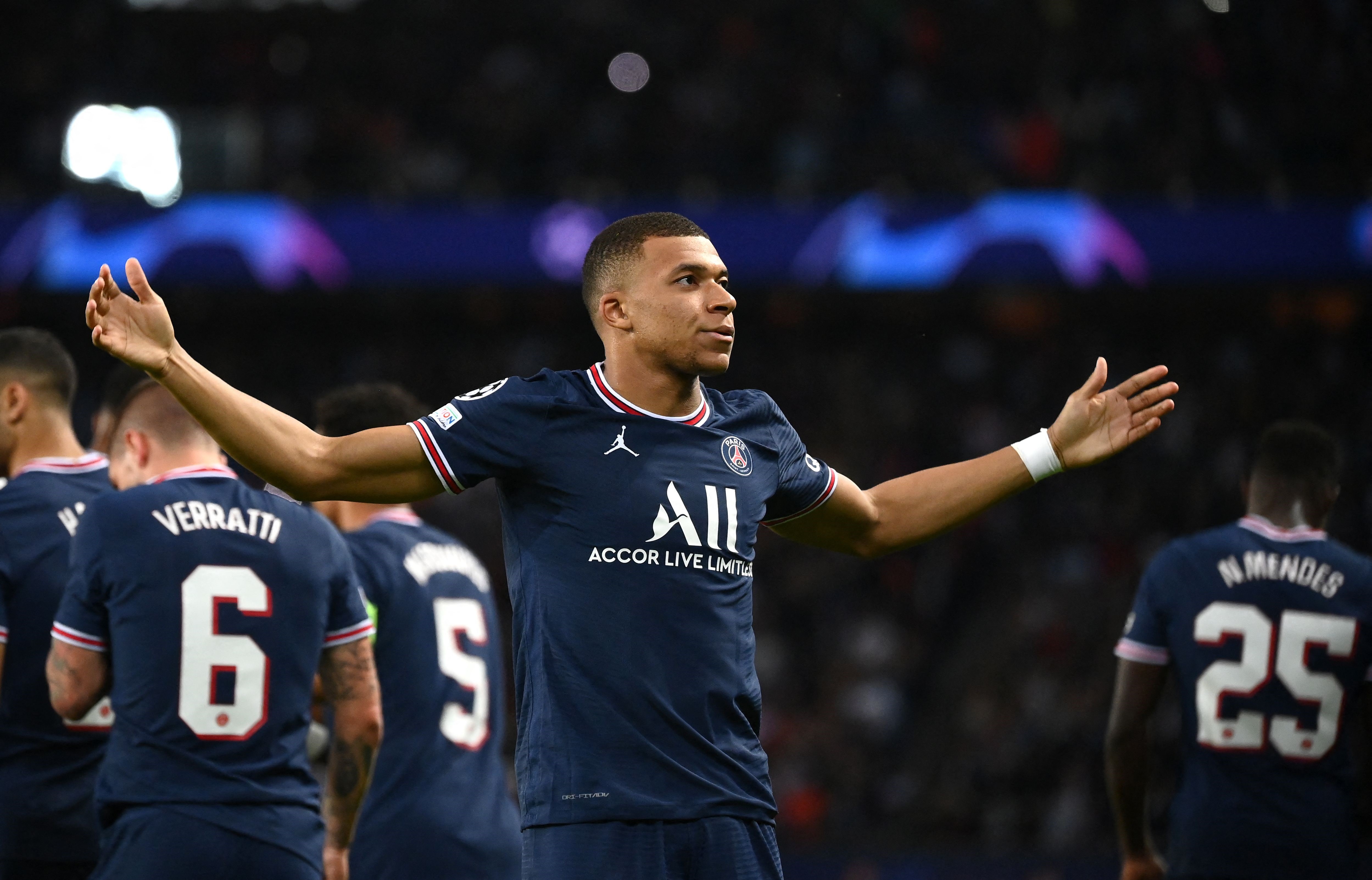 Kylian Mbappé, auteur de l'ouverture du score du PSG face à Leipzig