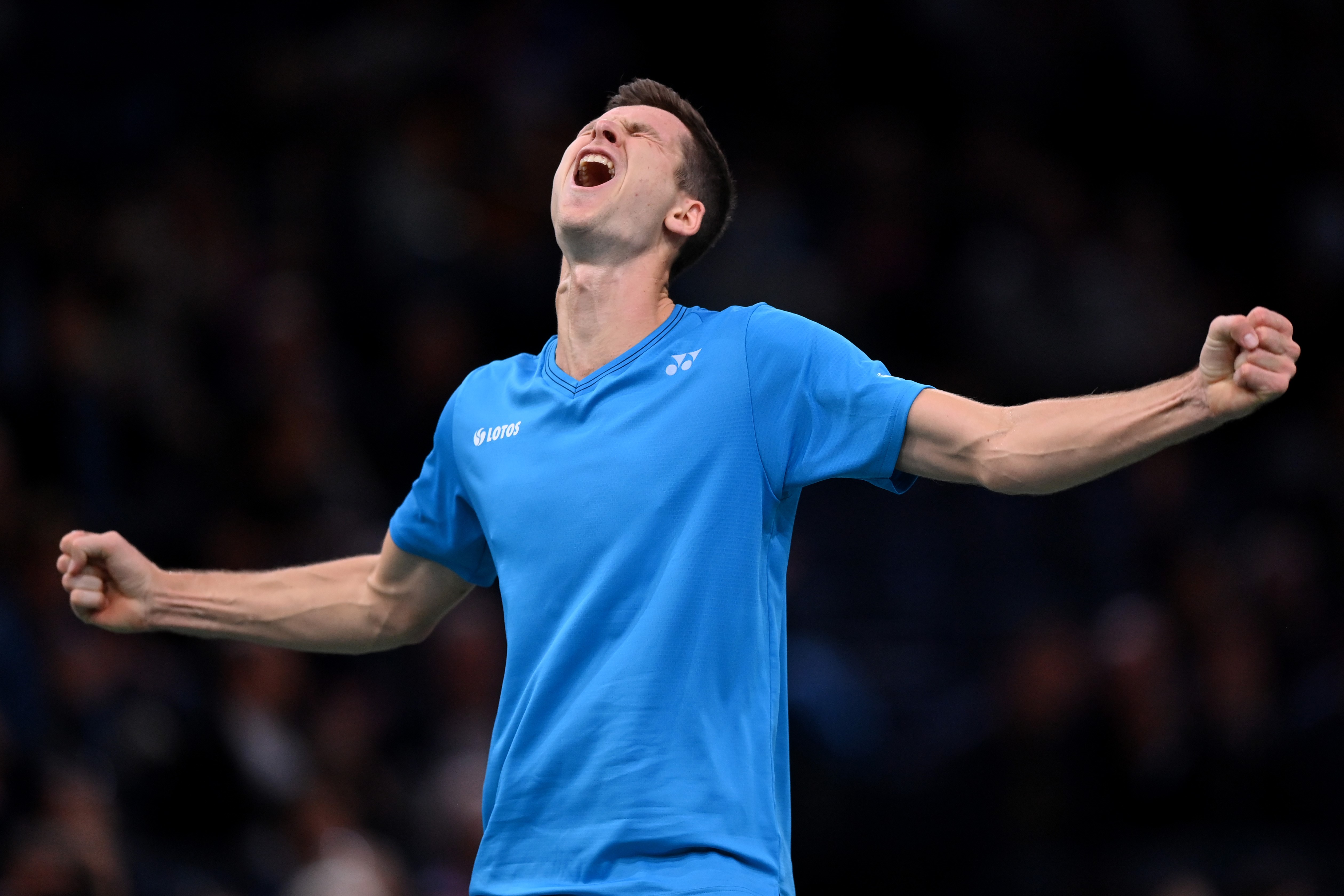 Hubert Hurkacz celebrates