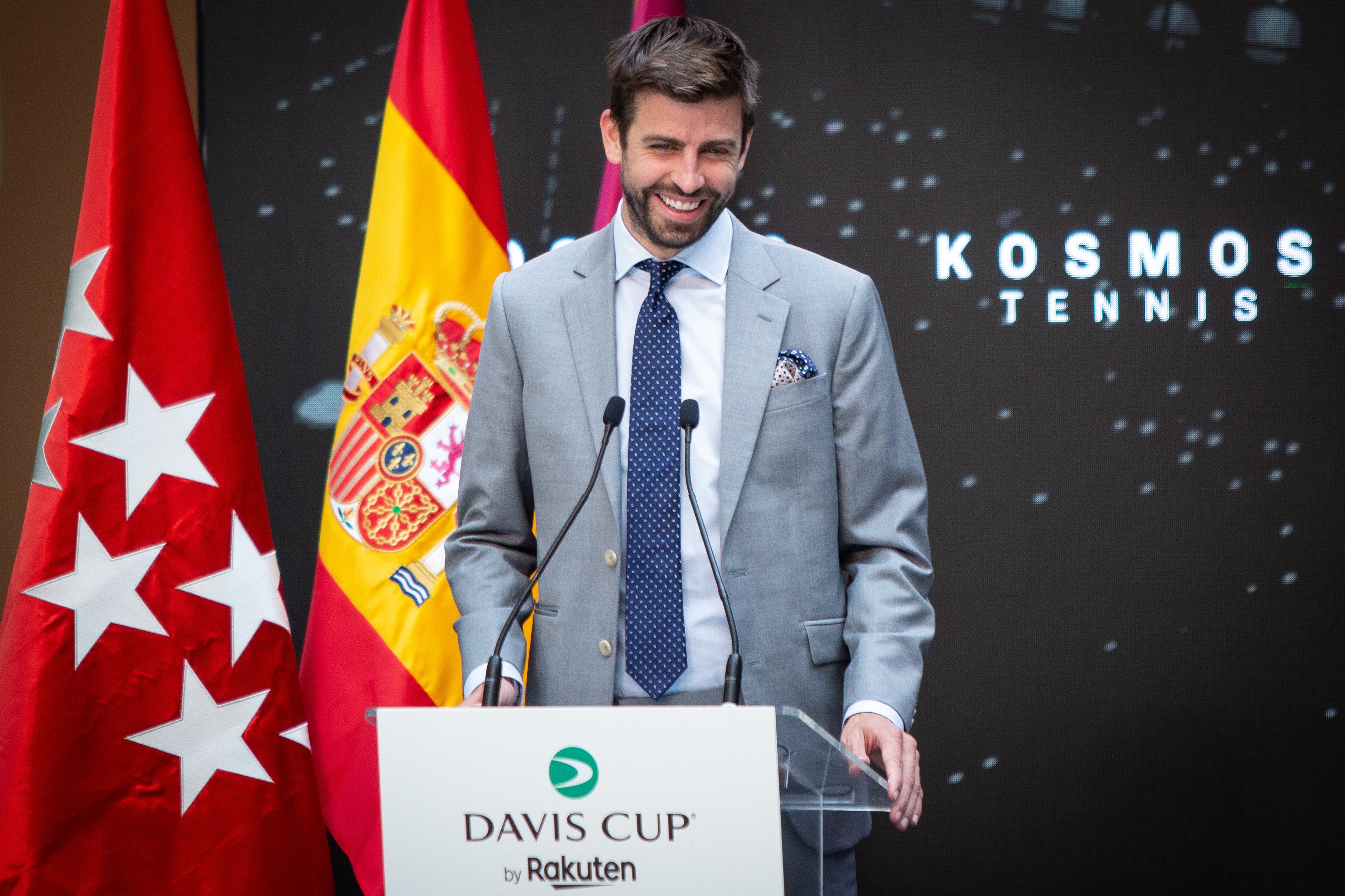 Gerard Piqué présente l'édition 2021 de la Coupe Davis à Madrid