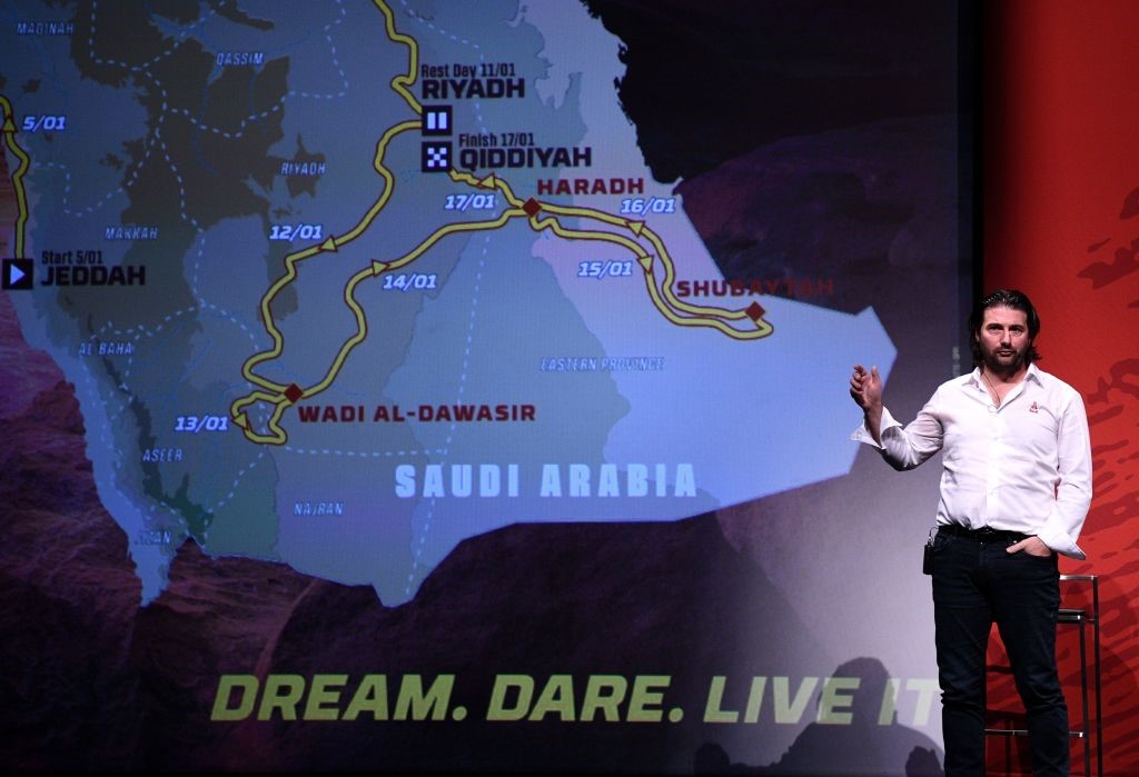 Le directeur David Castera lors de la présentation du Dakar 2020, le 20 novembre 2019 à Paris