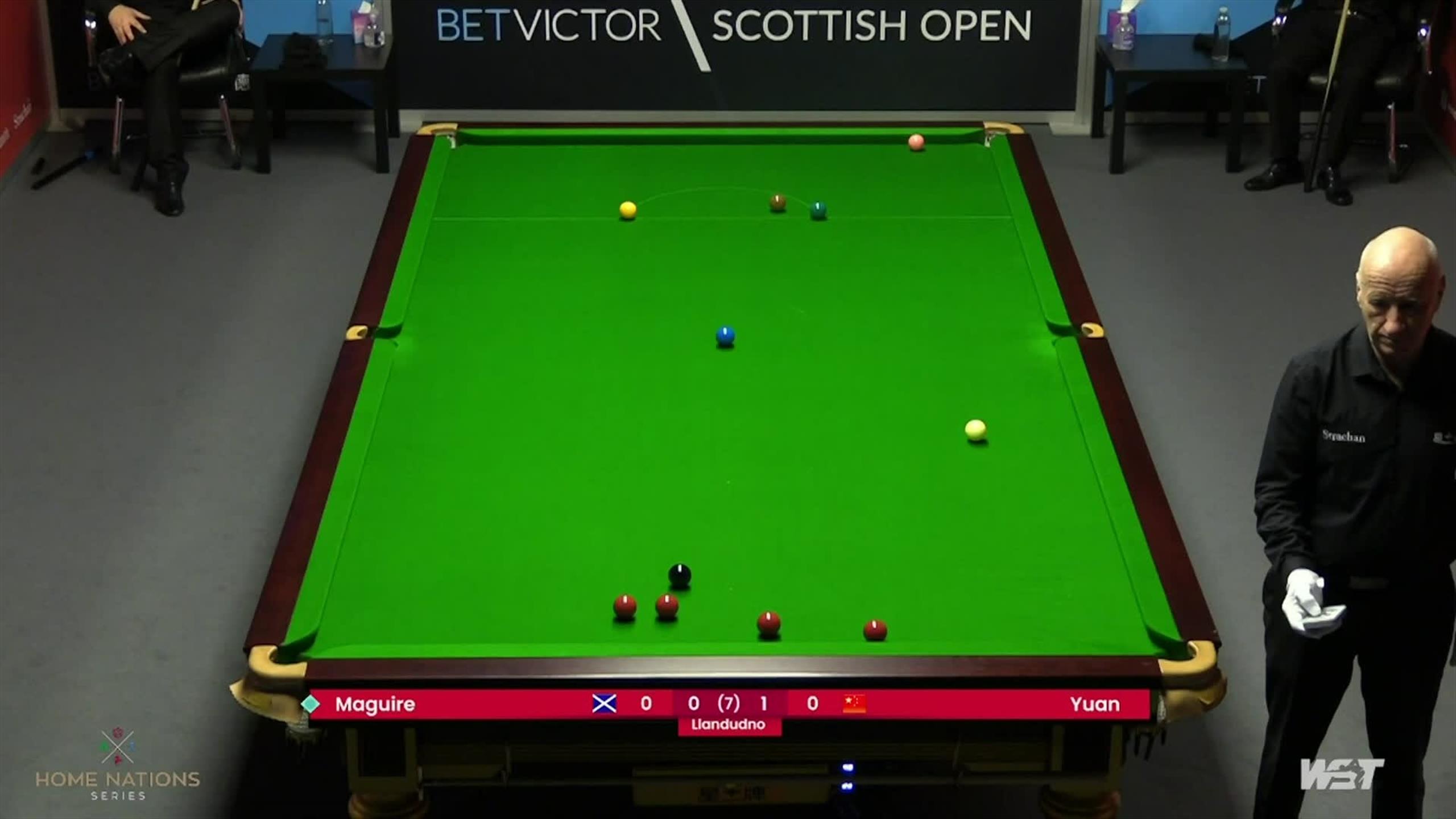 Scottish Open 2021 snooker Stephen Maguire loses frame against Yuan