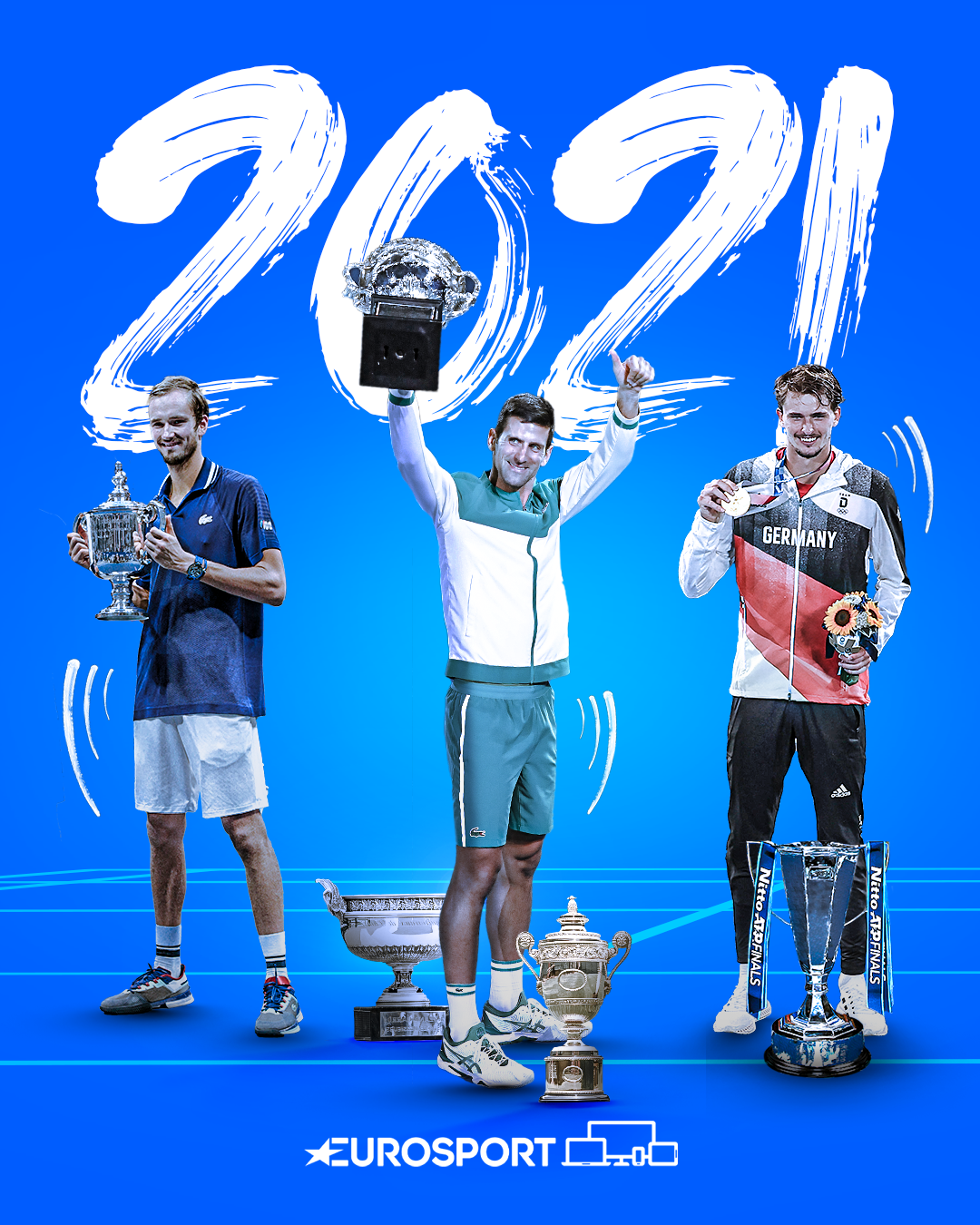 Djokovic, Medvedev, Zverev 2021