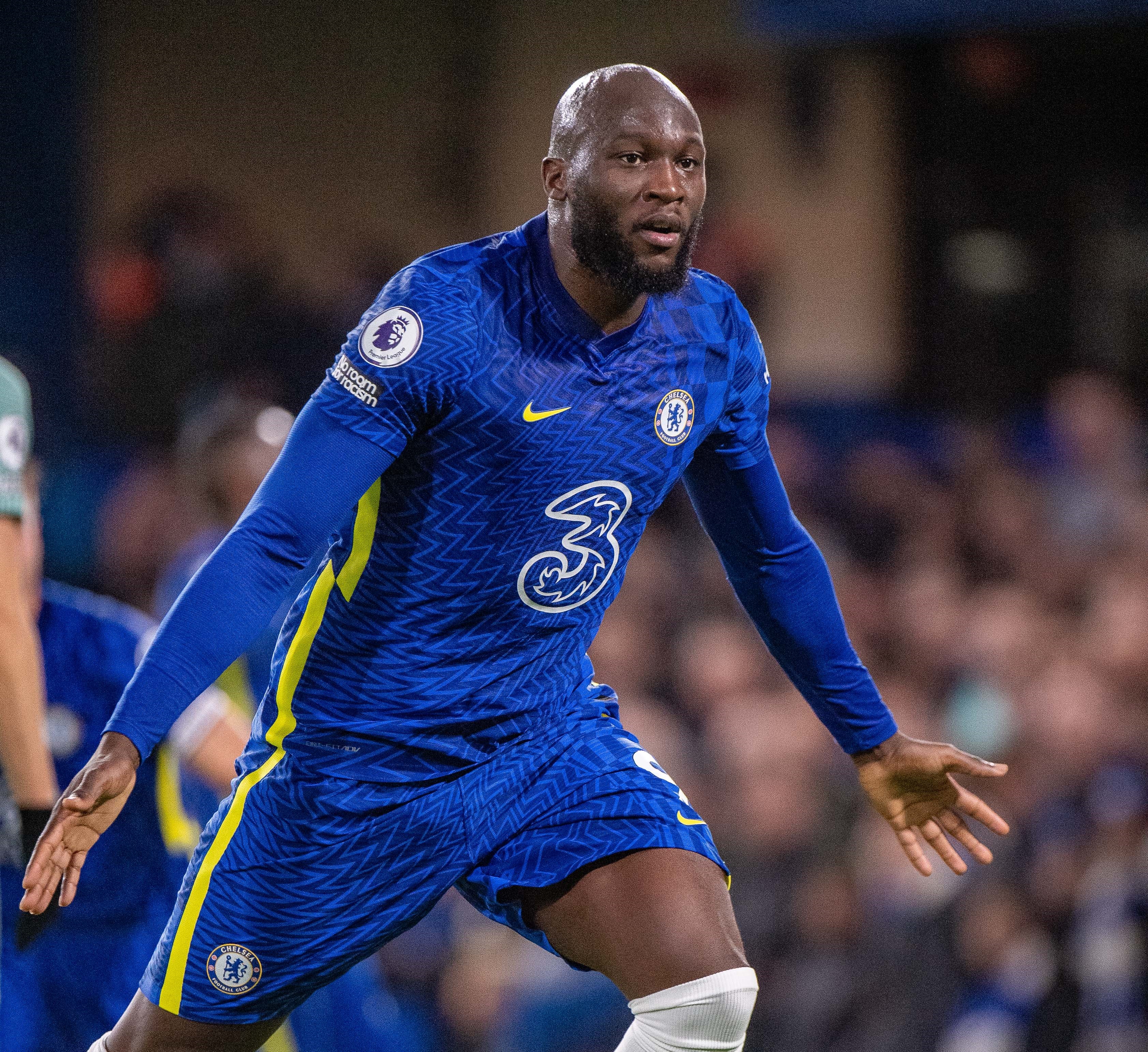 Romelu Lukaku celebrando un gol ante el Brighton.