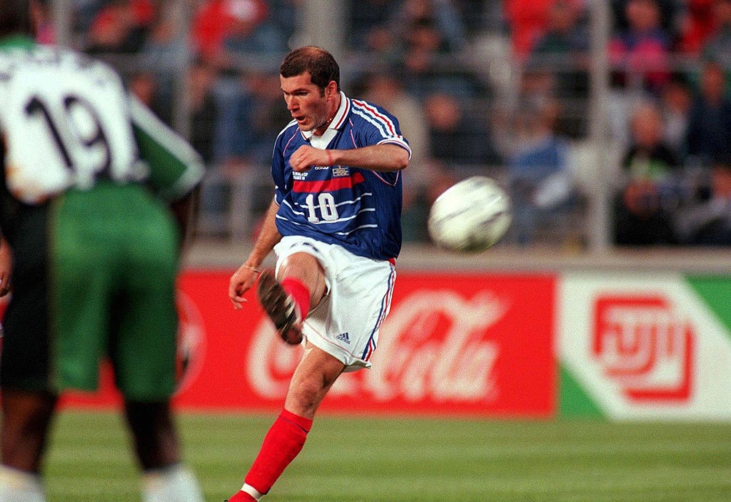 Zinedine Zidane lors de France - Afrique du Sud lors de la Coupe du monde le 12 juin 1998 à Marseille