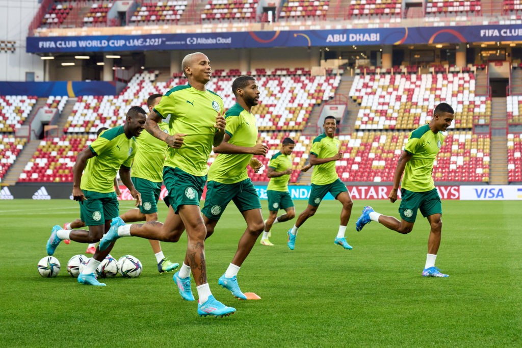 Palmeiras à l'entraînement avant la finale du Mondial des clubs à Abu Dhabi, le 11 février 2022