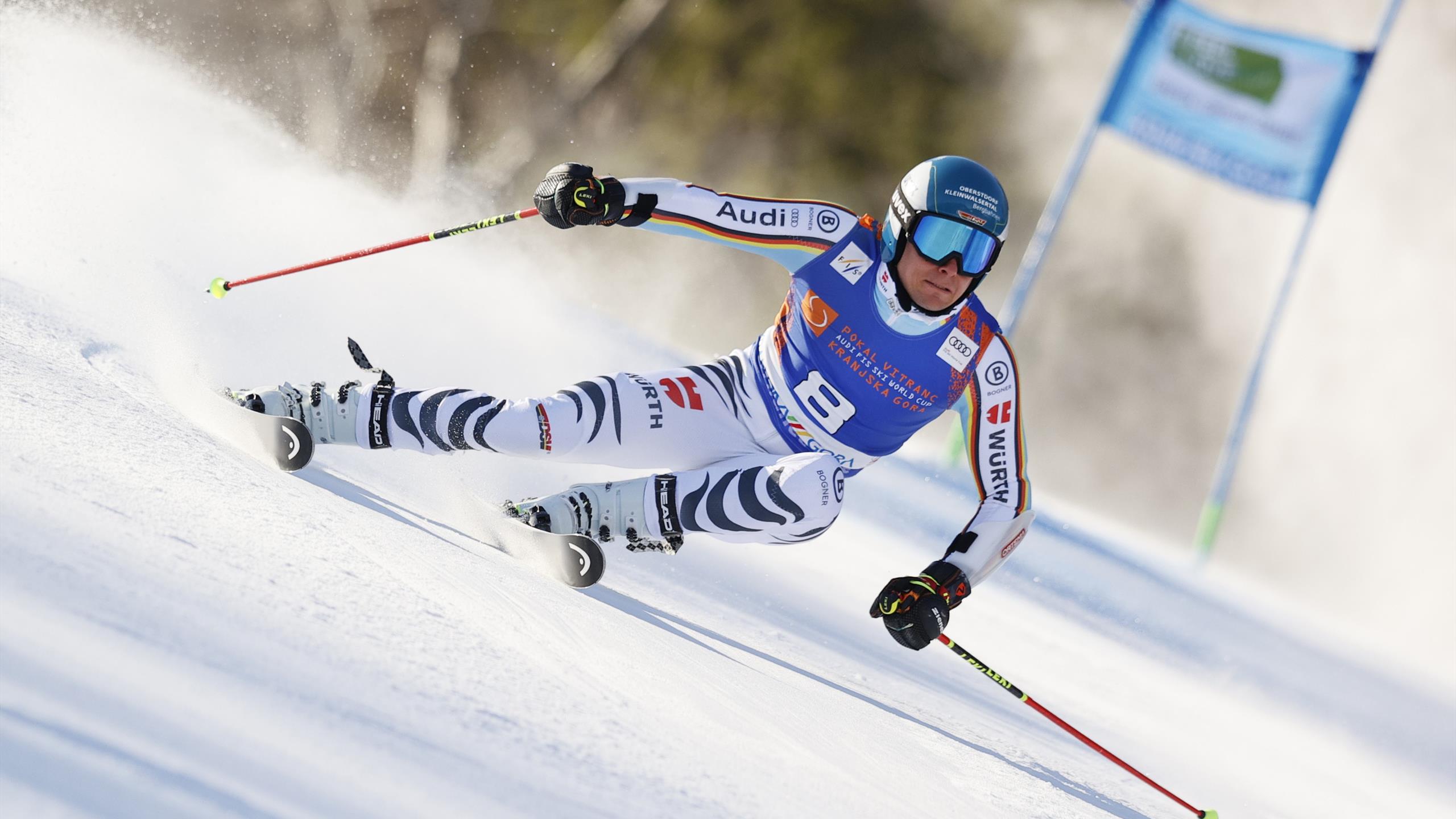 Alexander Schmid wird Fünfter beim Riesenslalom der Männer am Podkoren Alexander Schmid wird Fünfter beim Riesenslalom der Männer am Podkoren