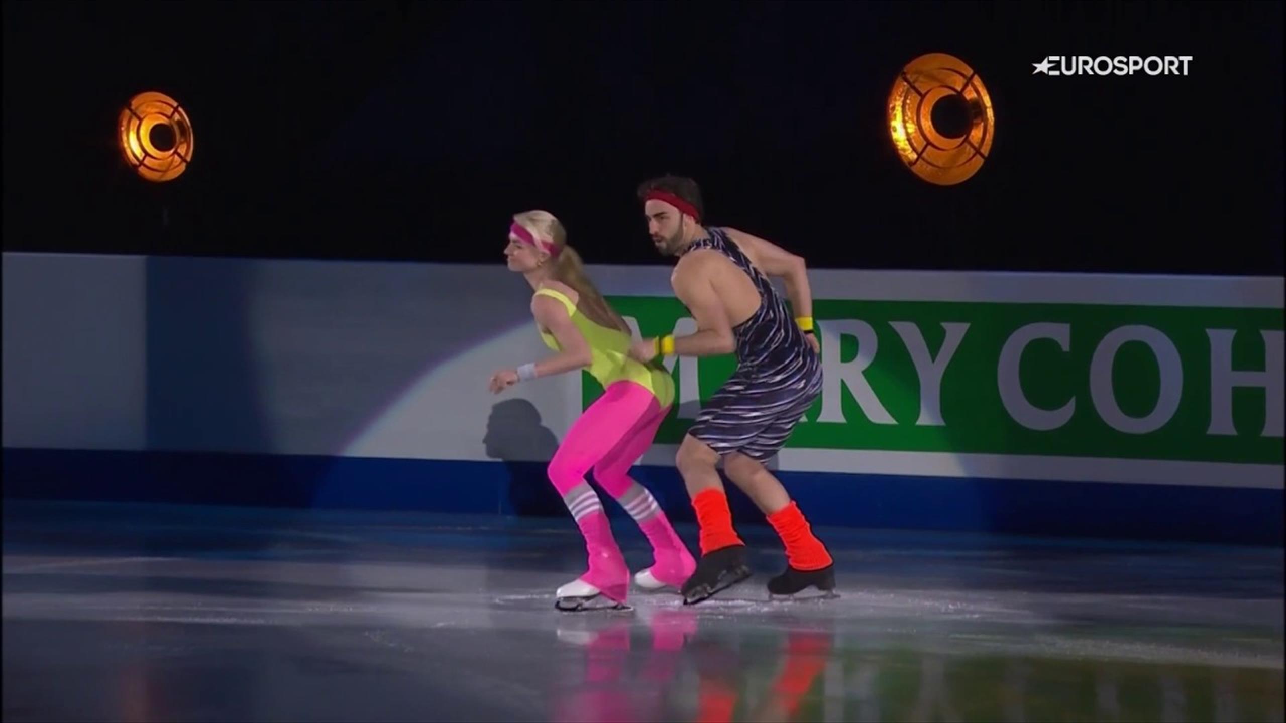 WK Kunstschaatsen Spanjaarden hebben lachers op de hand met 80's act Kunstrijden video WK Kunstschaatsen Spanjaarden hebben lachers op de hand met 80's act Kunstrijden video