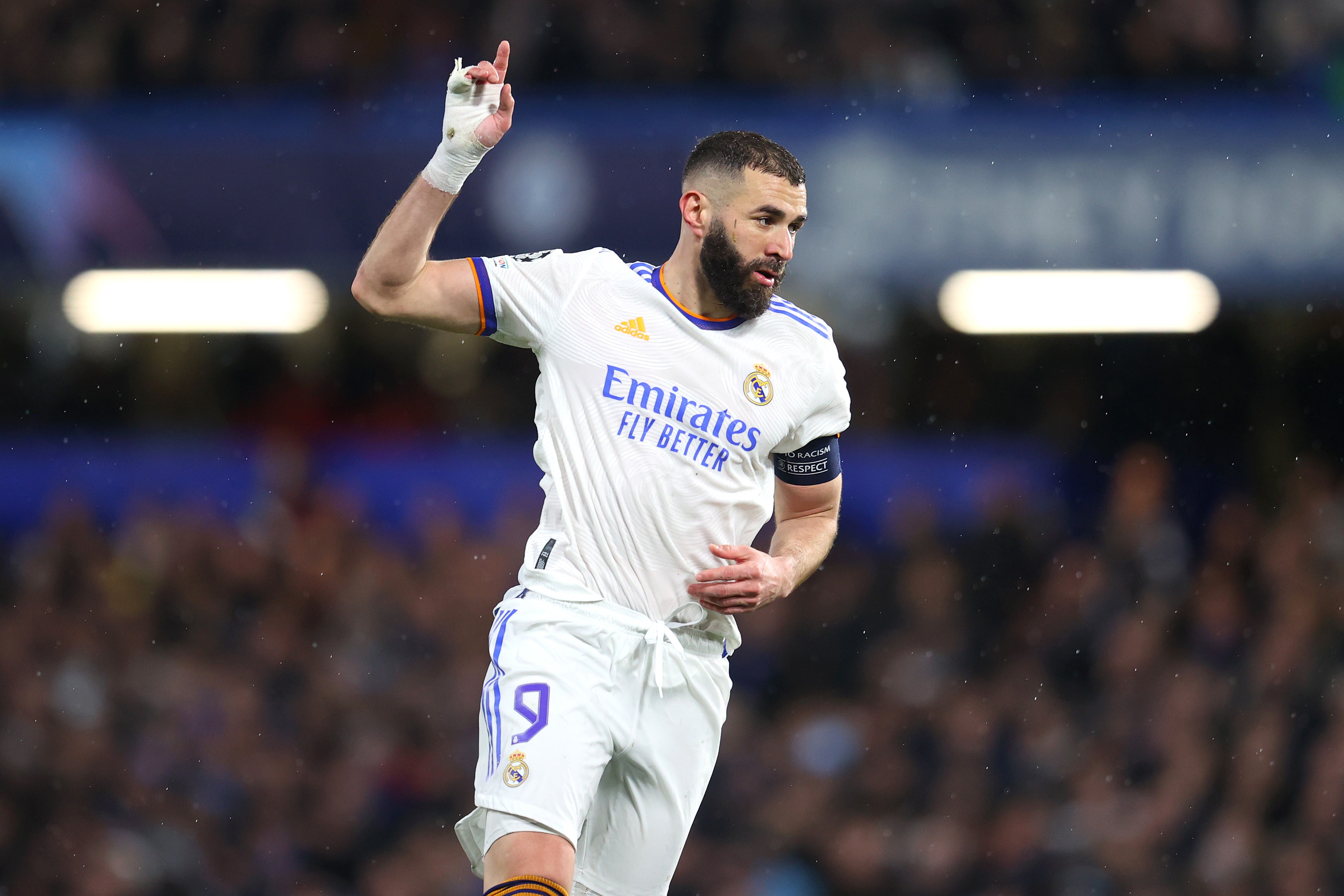 Karim Benzema lors de Chelsea - Real Madrid en Ligue des champions le 6 avril 2022