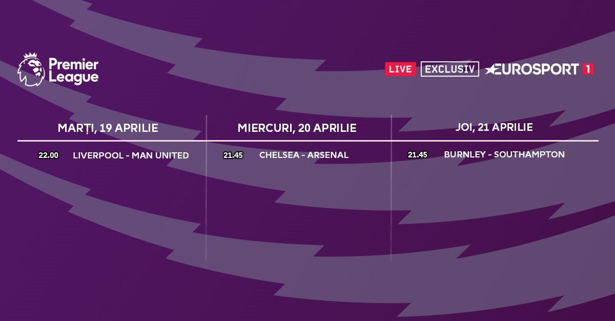 Premier League 19, 20, 21 aprilie 2022 - Eurosport