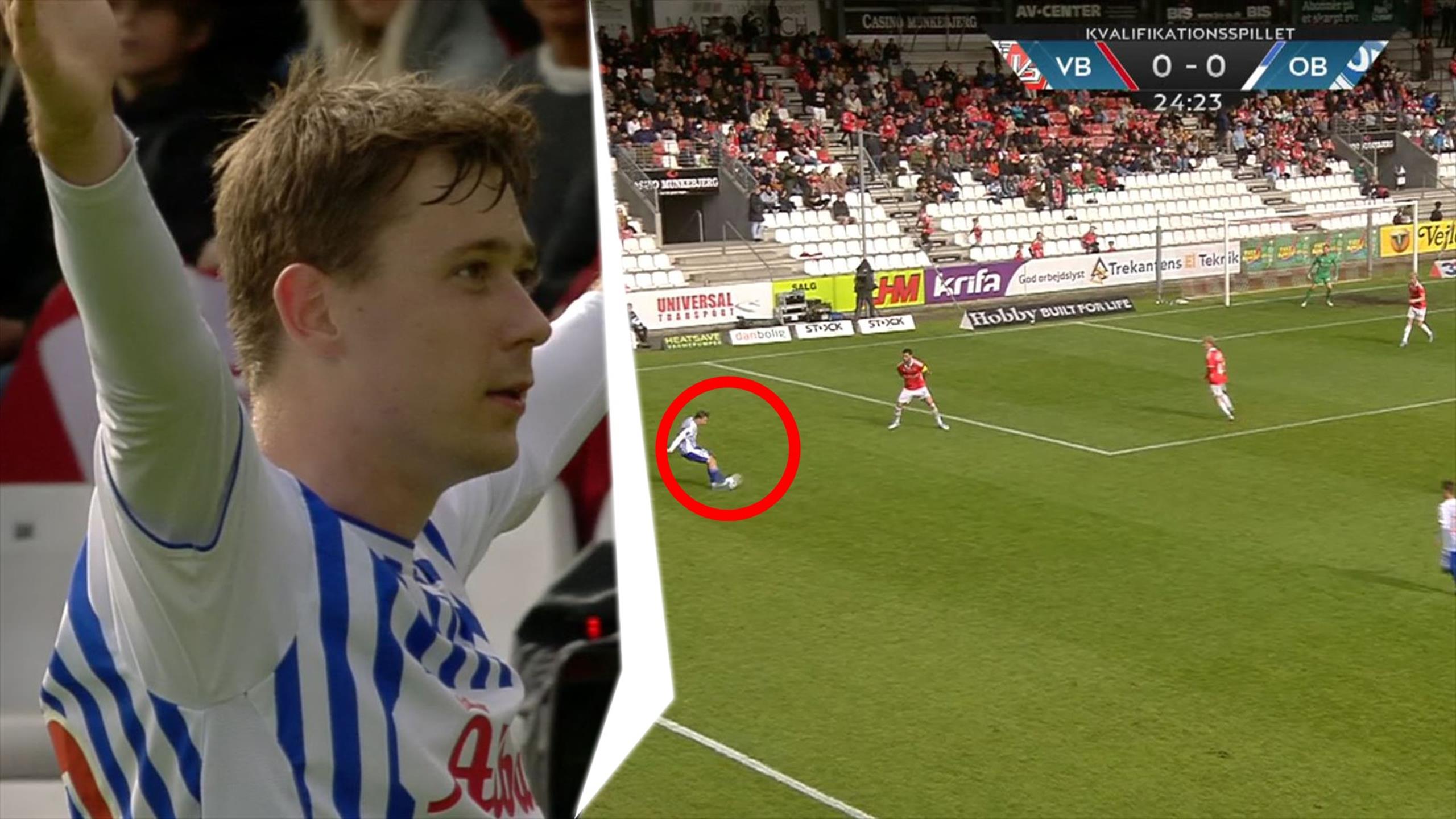 OB sender presbold til FF i Haderslev Frøkjær føler bolden i