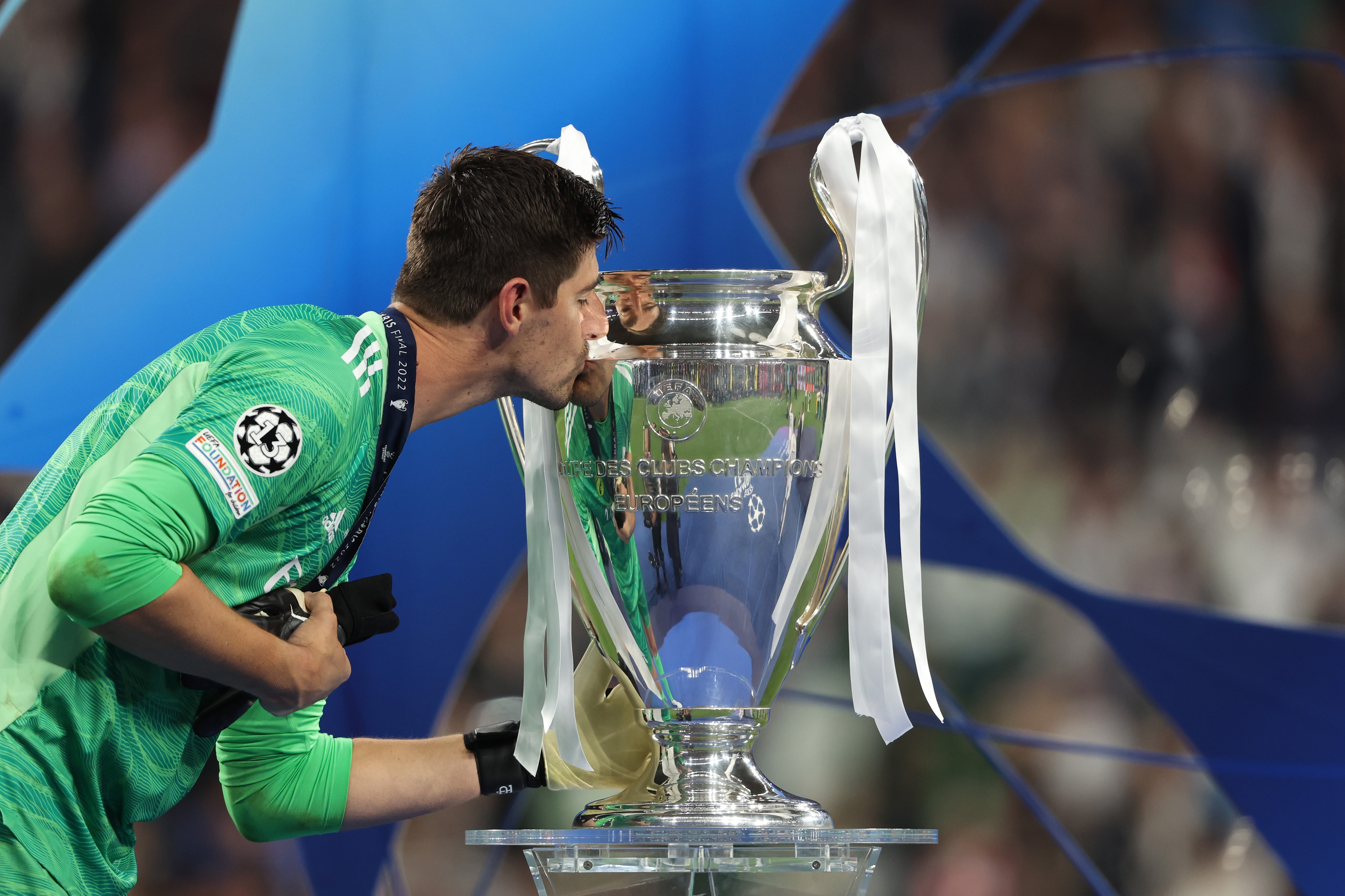 Thibaut Courtois bacia la Coppa dei Campioni, Liverpool-Real Madrid, Getty Images