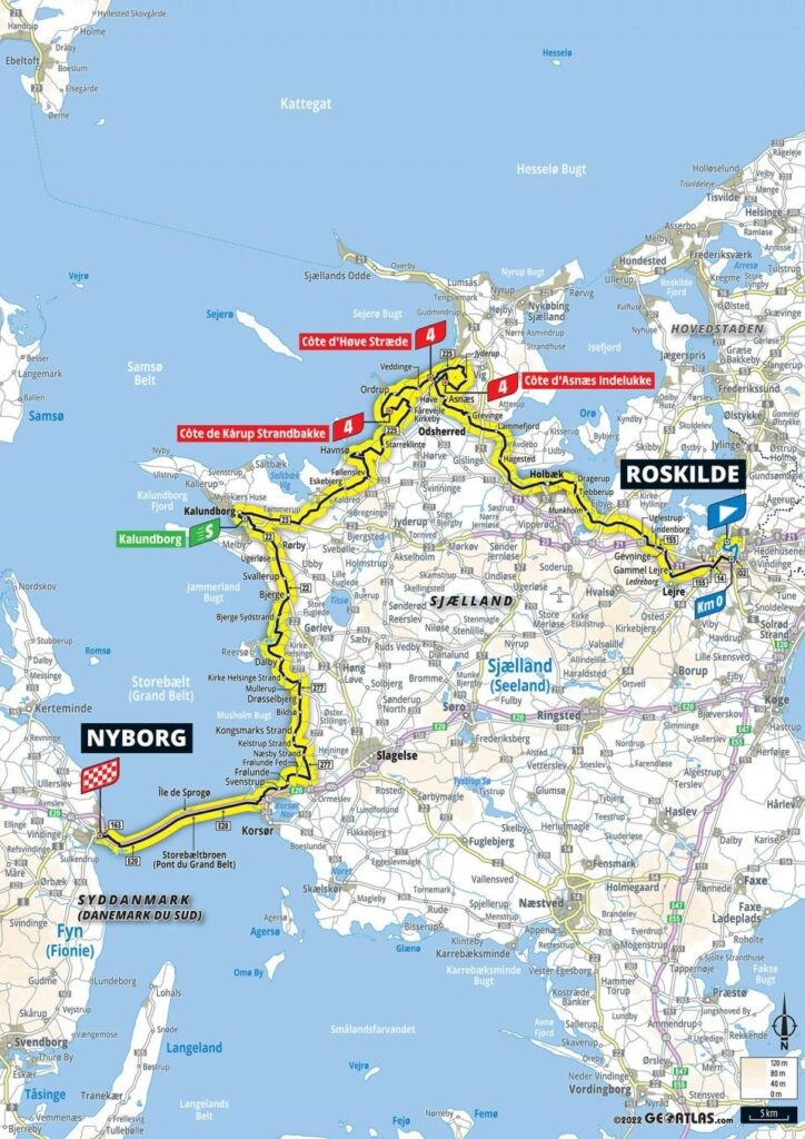 La carte de la 2e étape du Tour de France 2022