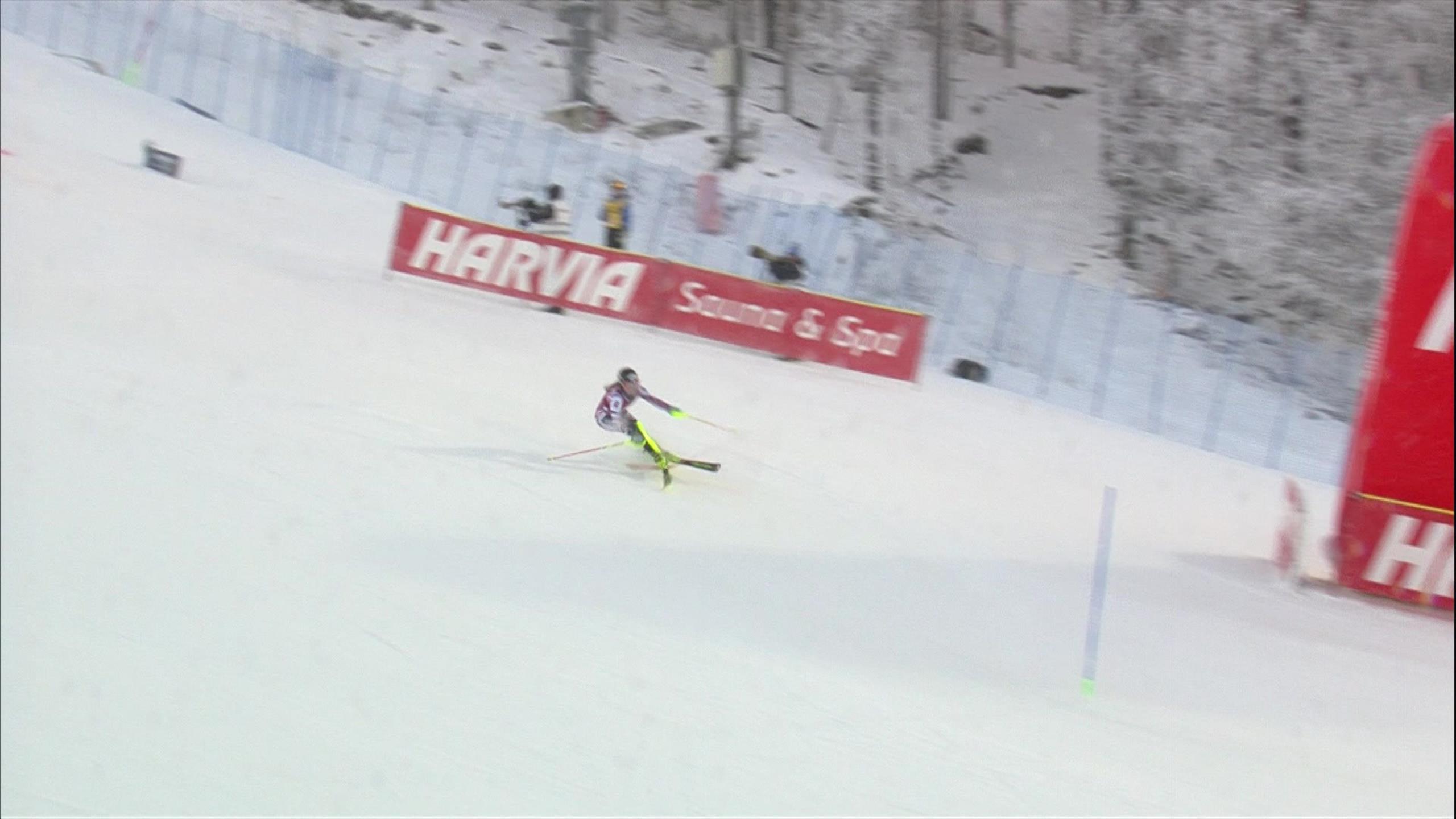 'Not again!' Charlie Guest falls in same place during Run 1 on Sunday