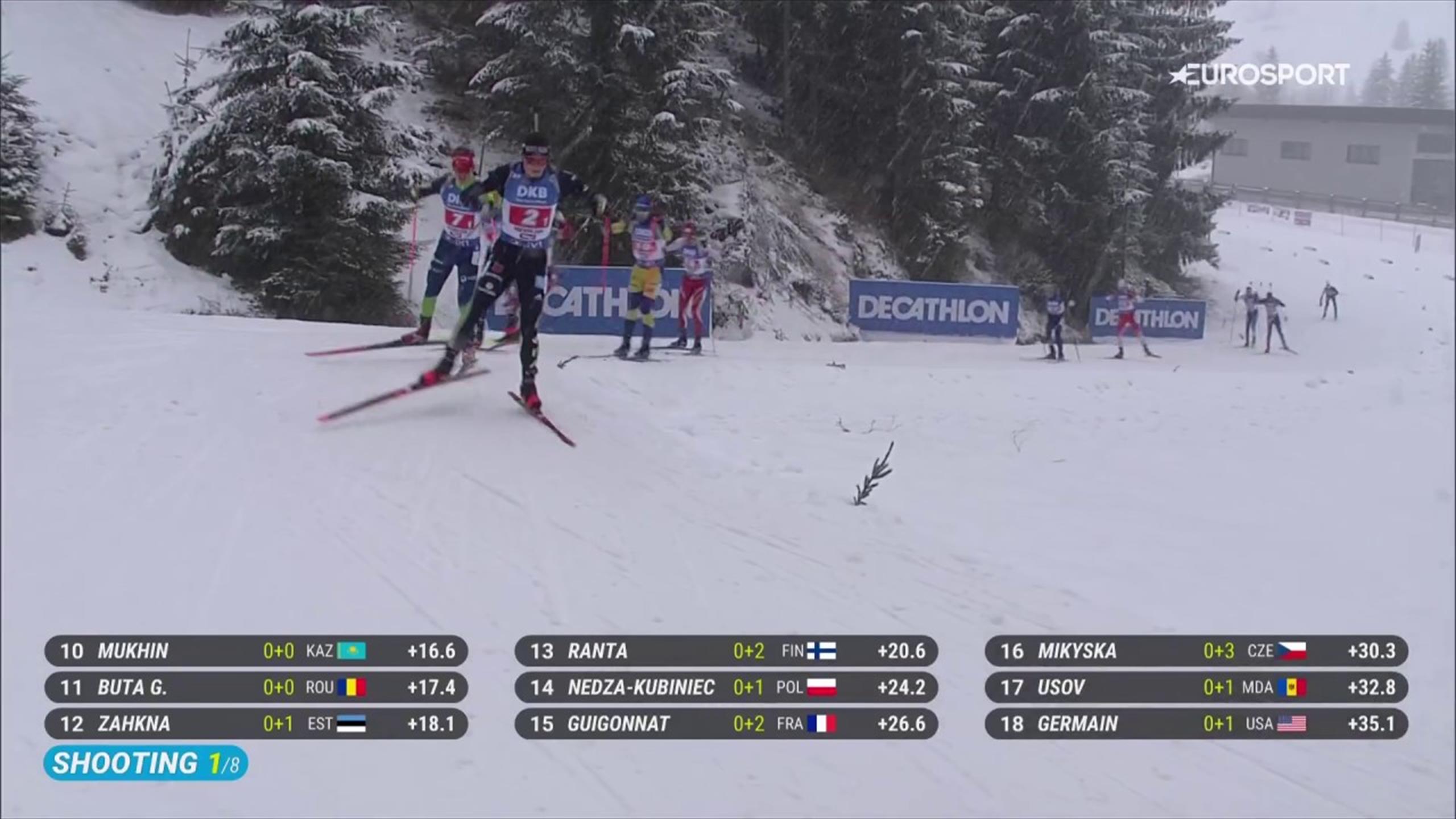 Biathlon, Hochfilzen Poligono pazzesco di Didier Bionaz l'Italia si