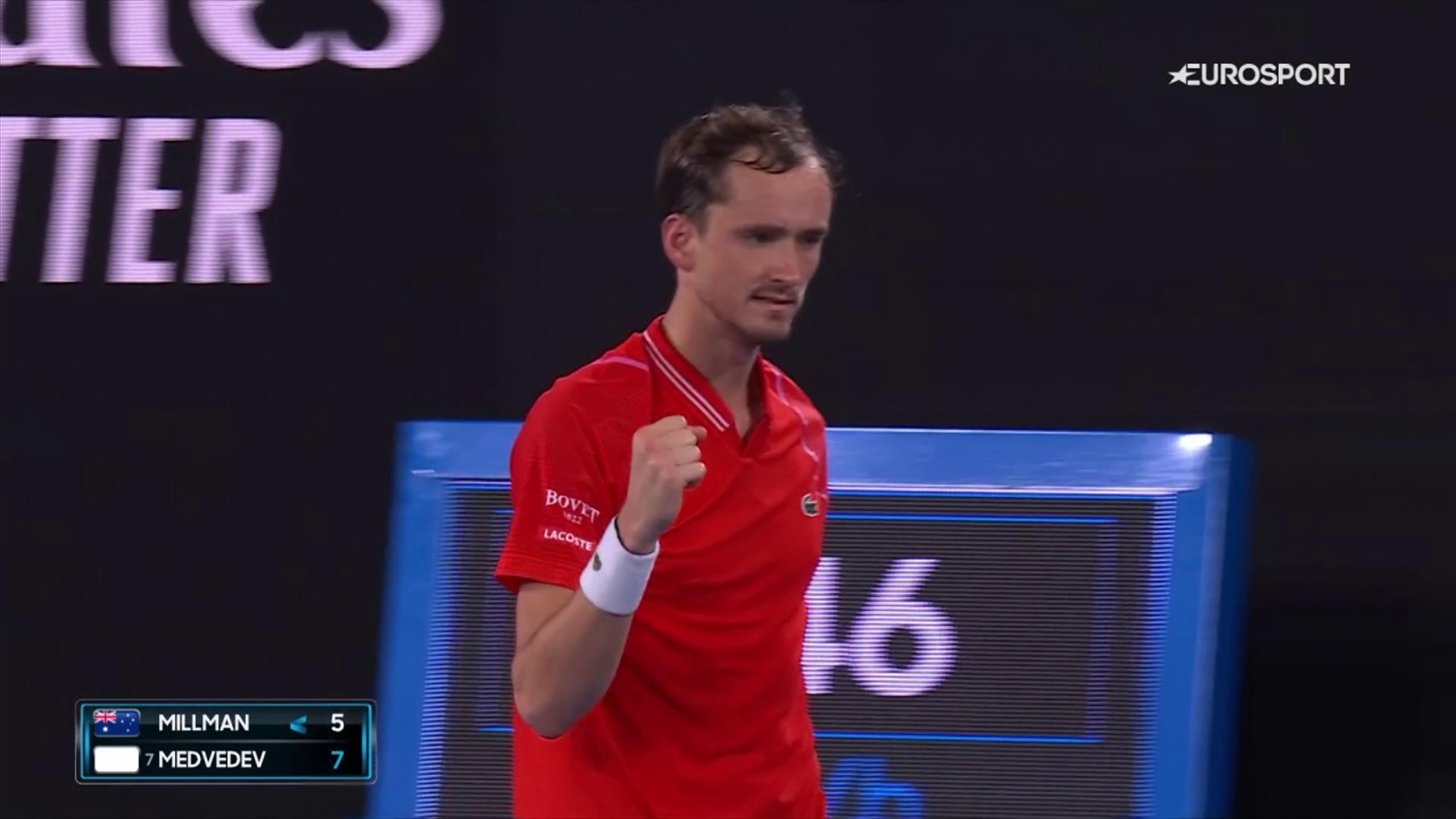Daniil Medvedev takes a tight first set against home favourite John
