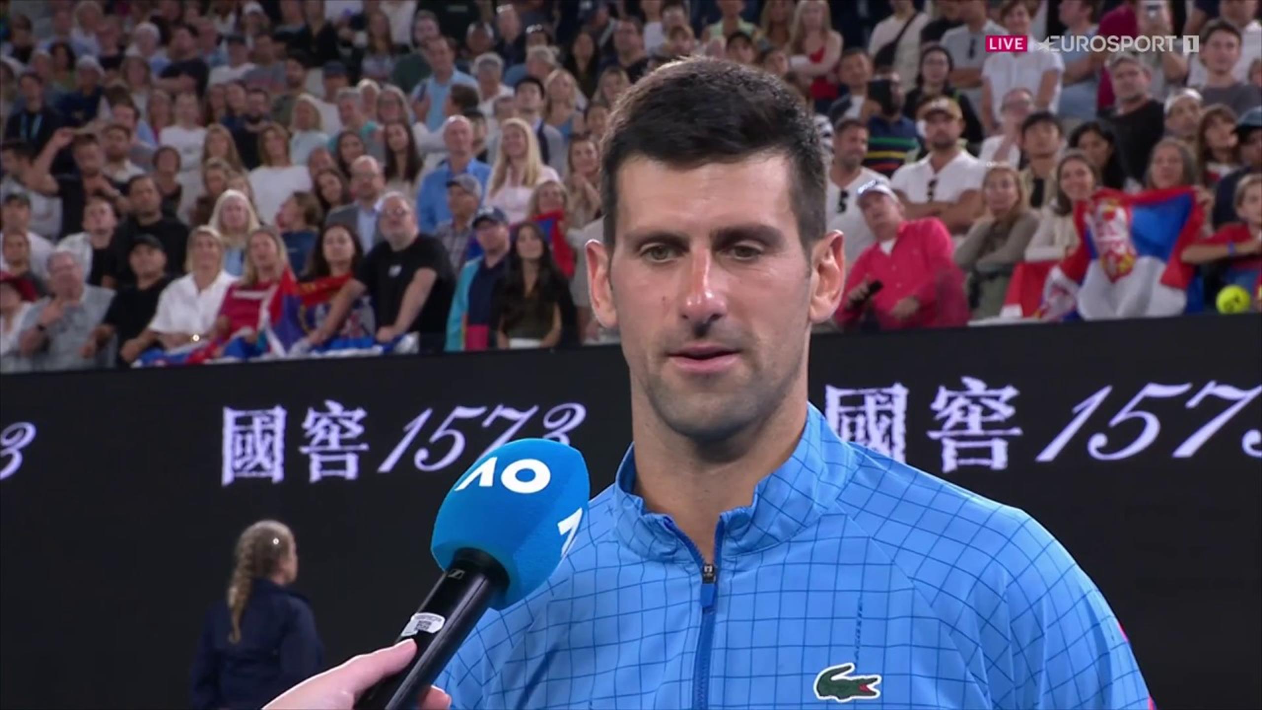 Novak Djokovic highlights 'key moment' in post-match interview after