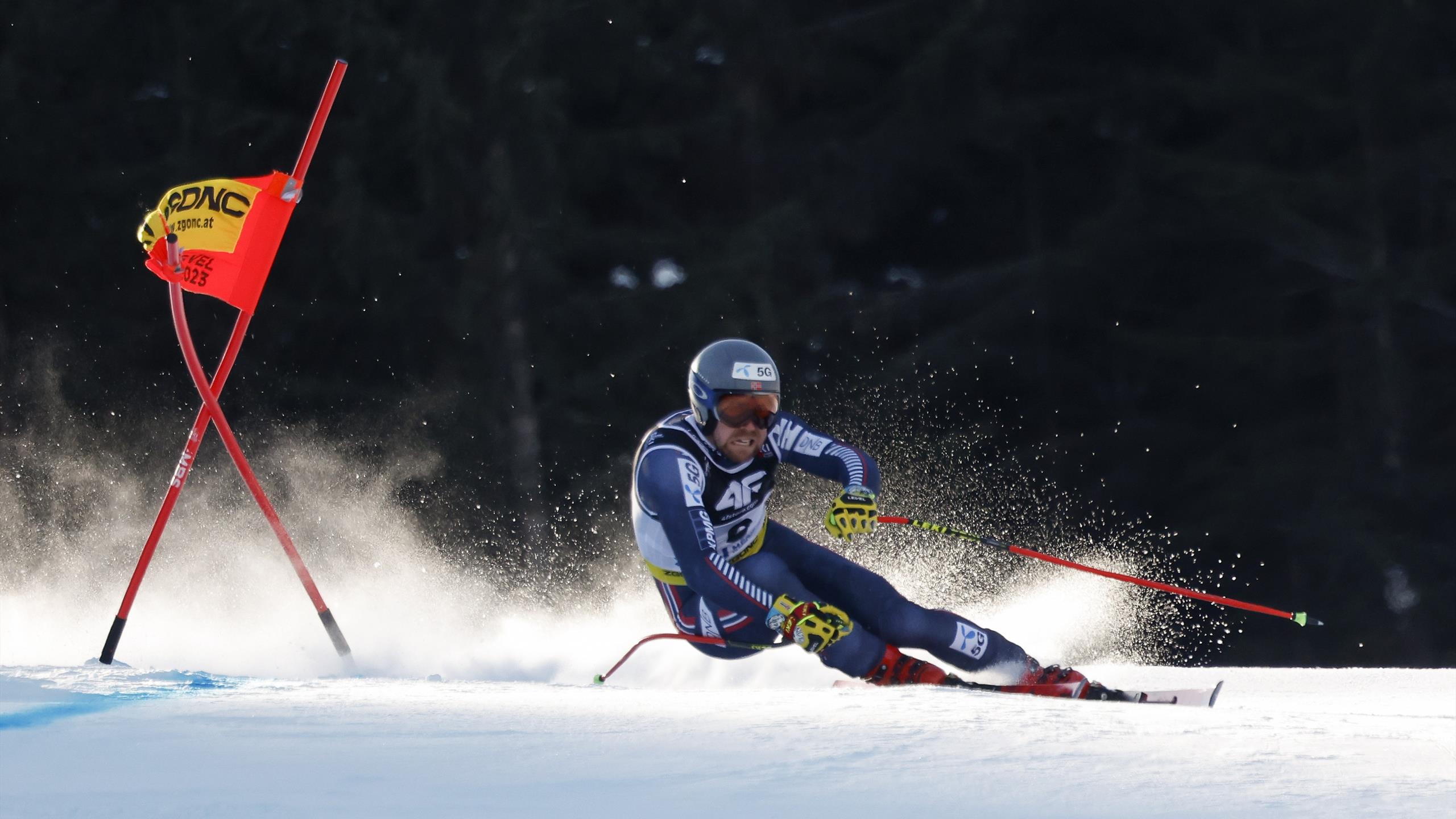 ‘Amazing’ Aleksander Aamodt Kilde takes lead in superG at Alpine