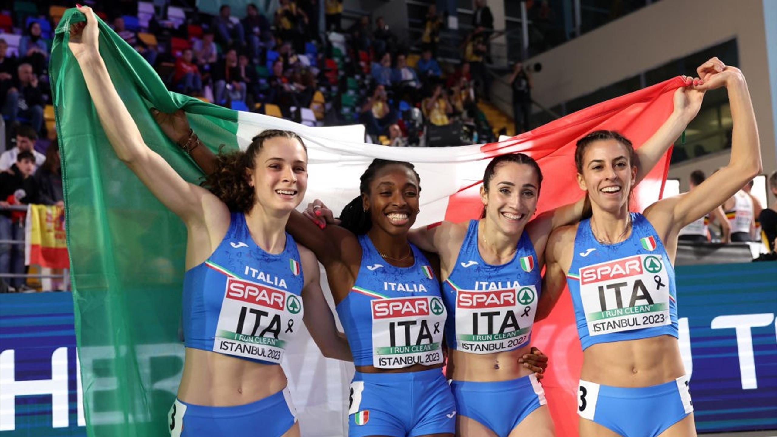 Europei indoor Italia d'argento nella staffetta femminile 4X400 con