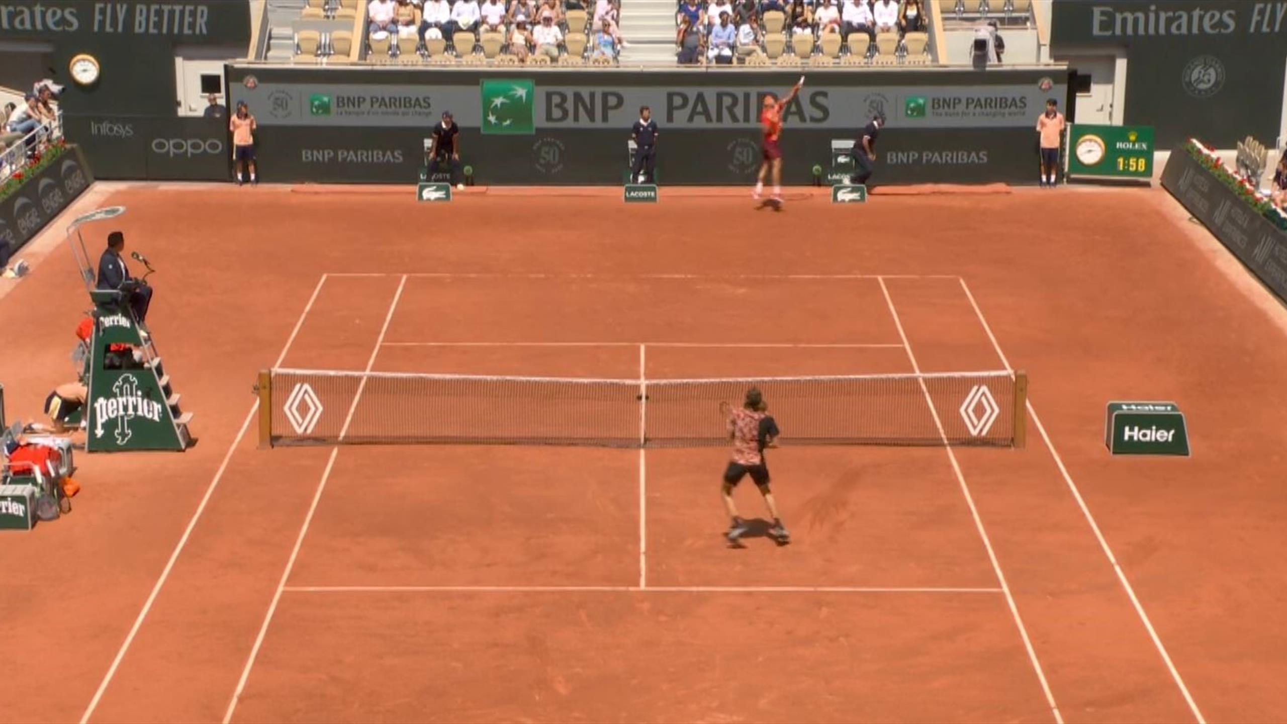 French Open 2023 Stefanos Tsitsipas braucht vier Smashs gegen Ballwand