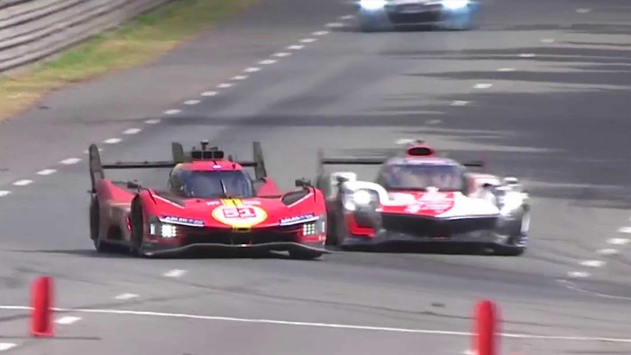 Le Mans 2023 MegaManöver von Pier Guidi gegen Buemi Ferrari 51