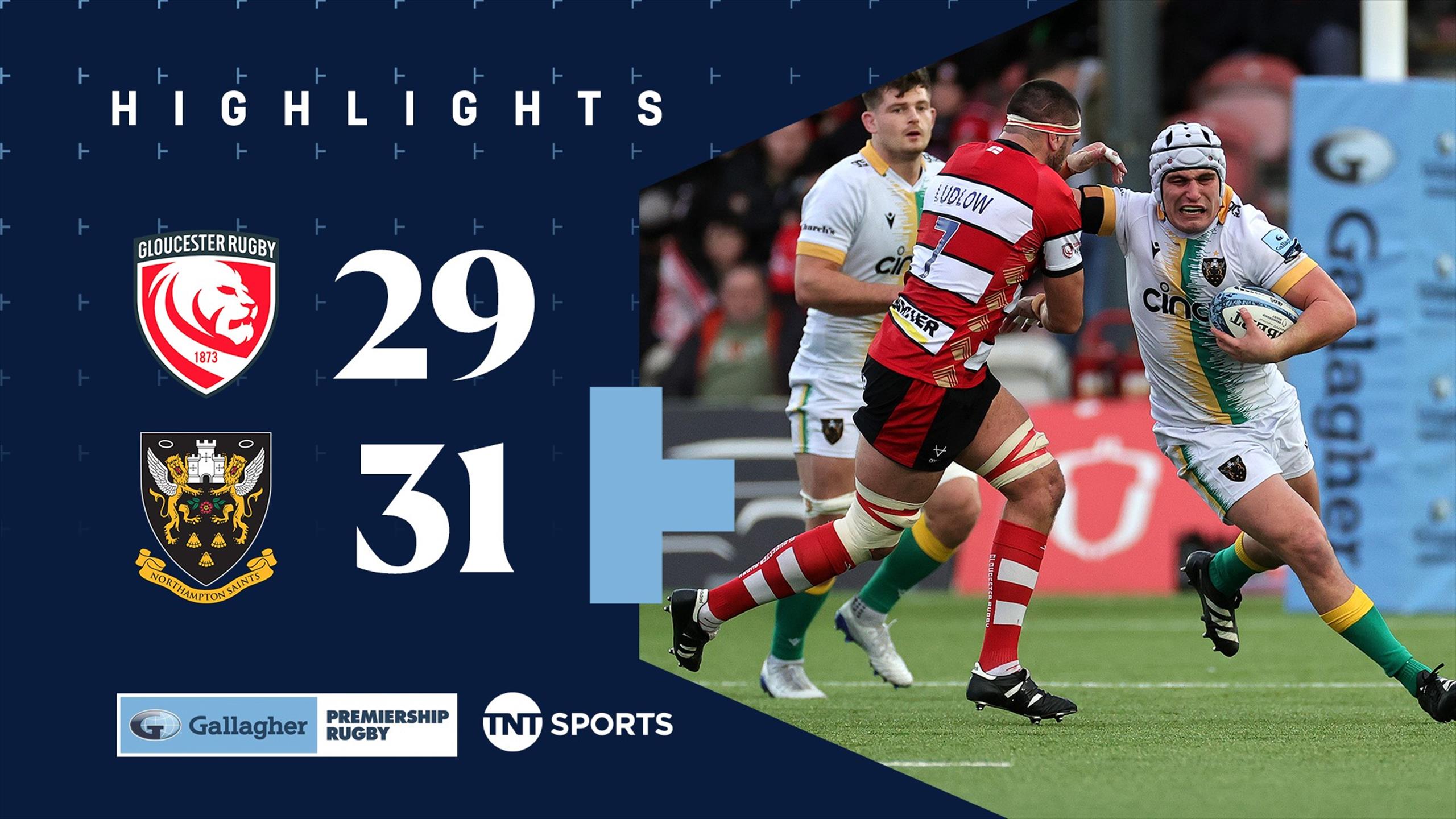 Highlights Northampton narrowly Gloucester in Gallagher Premiership Rugby thriller