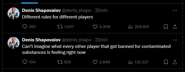 Denis Shapovalov sul caso Sinner