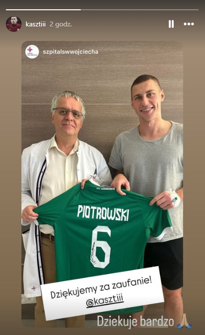 Piotrowski po operacji