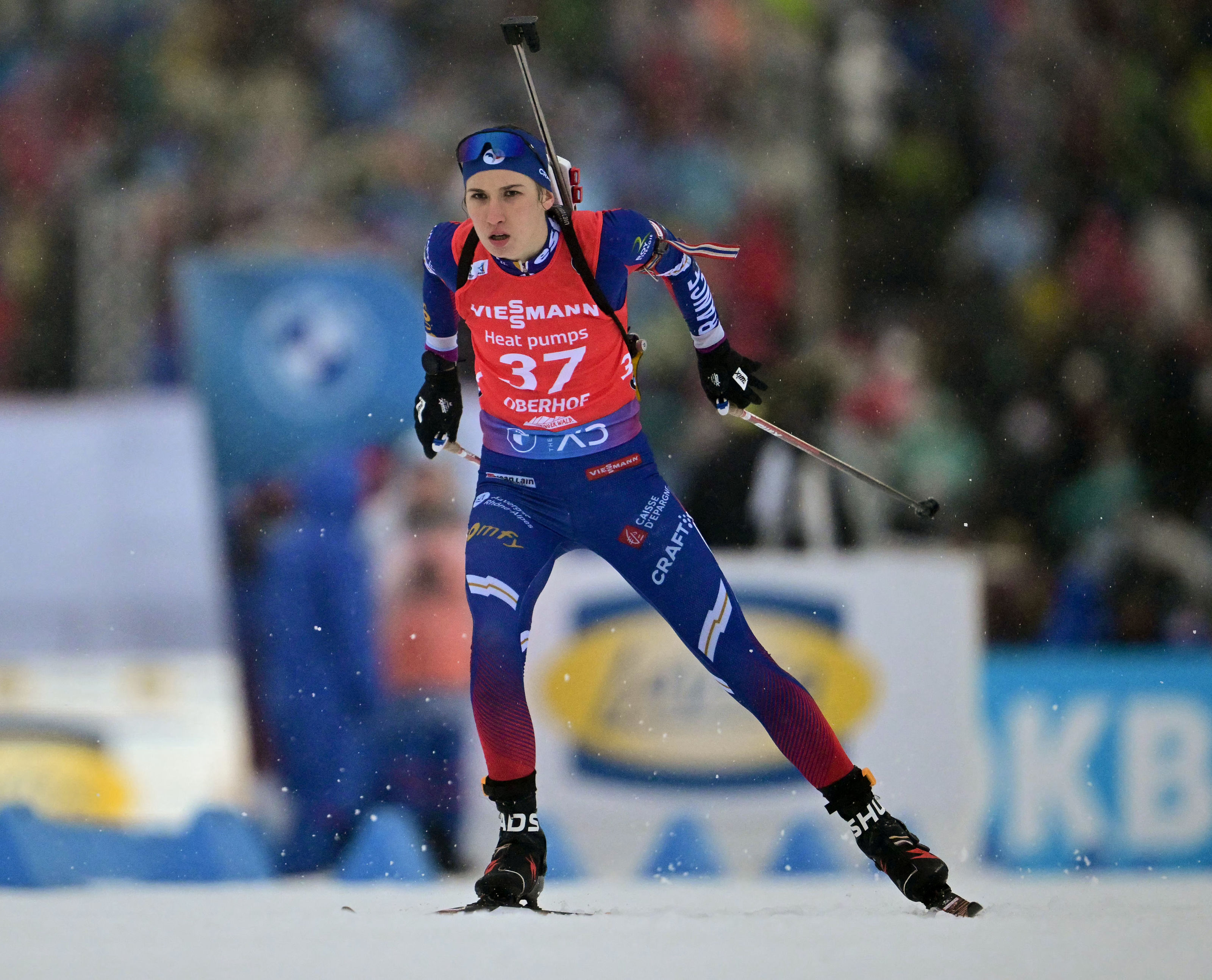 Paula Botet lors du sprint de Coupe du monde à Oberhof, le 9 janvier 2025