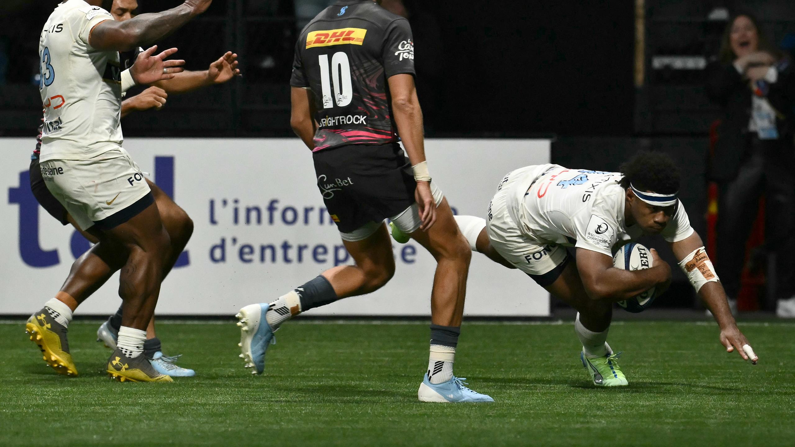 Maillot Racing 92 Porté Par Dan Carter - Top 14 2016 - Taille L - Le Coq Sportif
