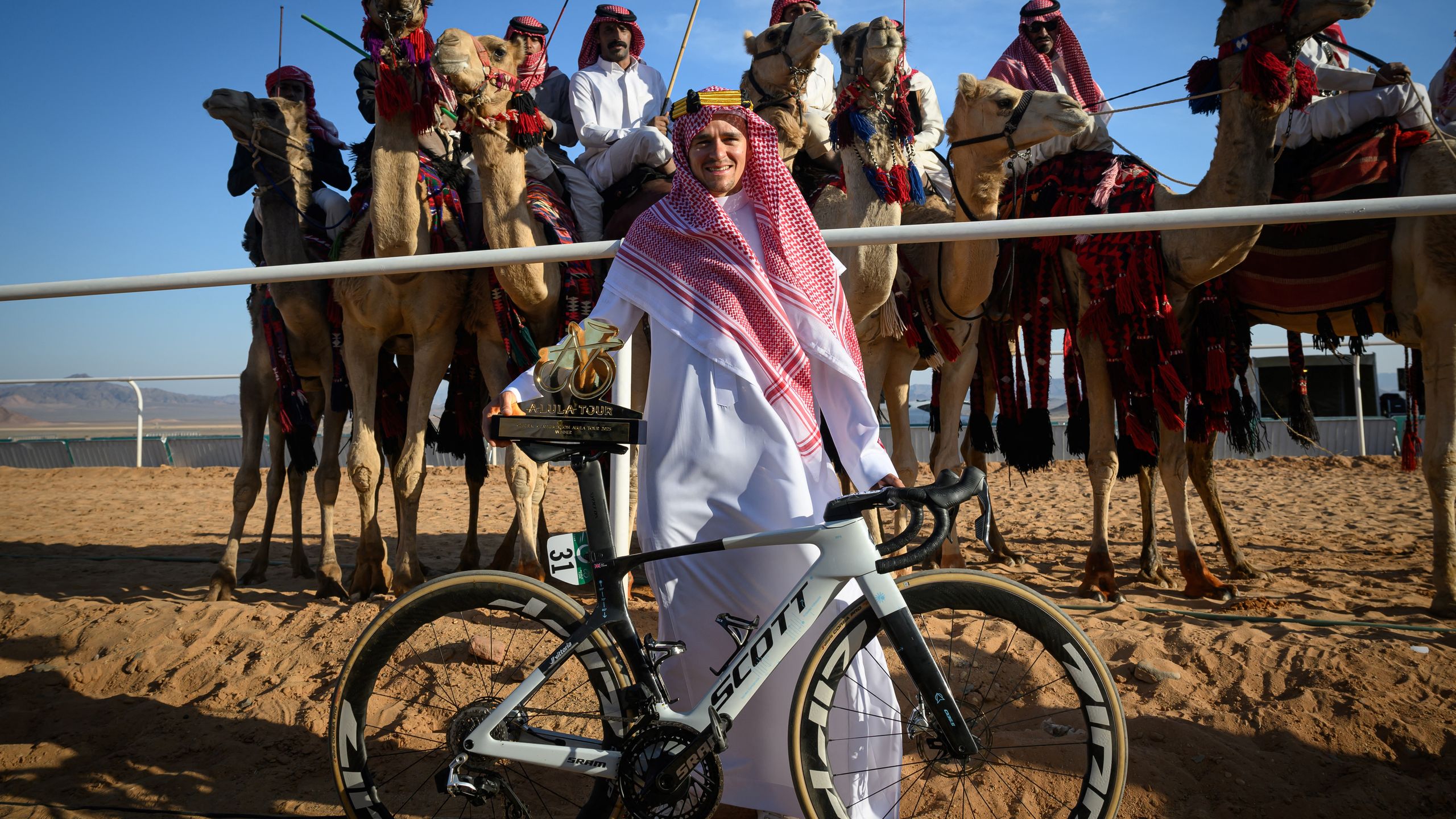 Tom Pidcock celebrates 'fairytale' victory at AlUla Tour for new Q36.5 team in Saudi Arabia - Eurosport