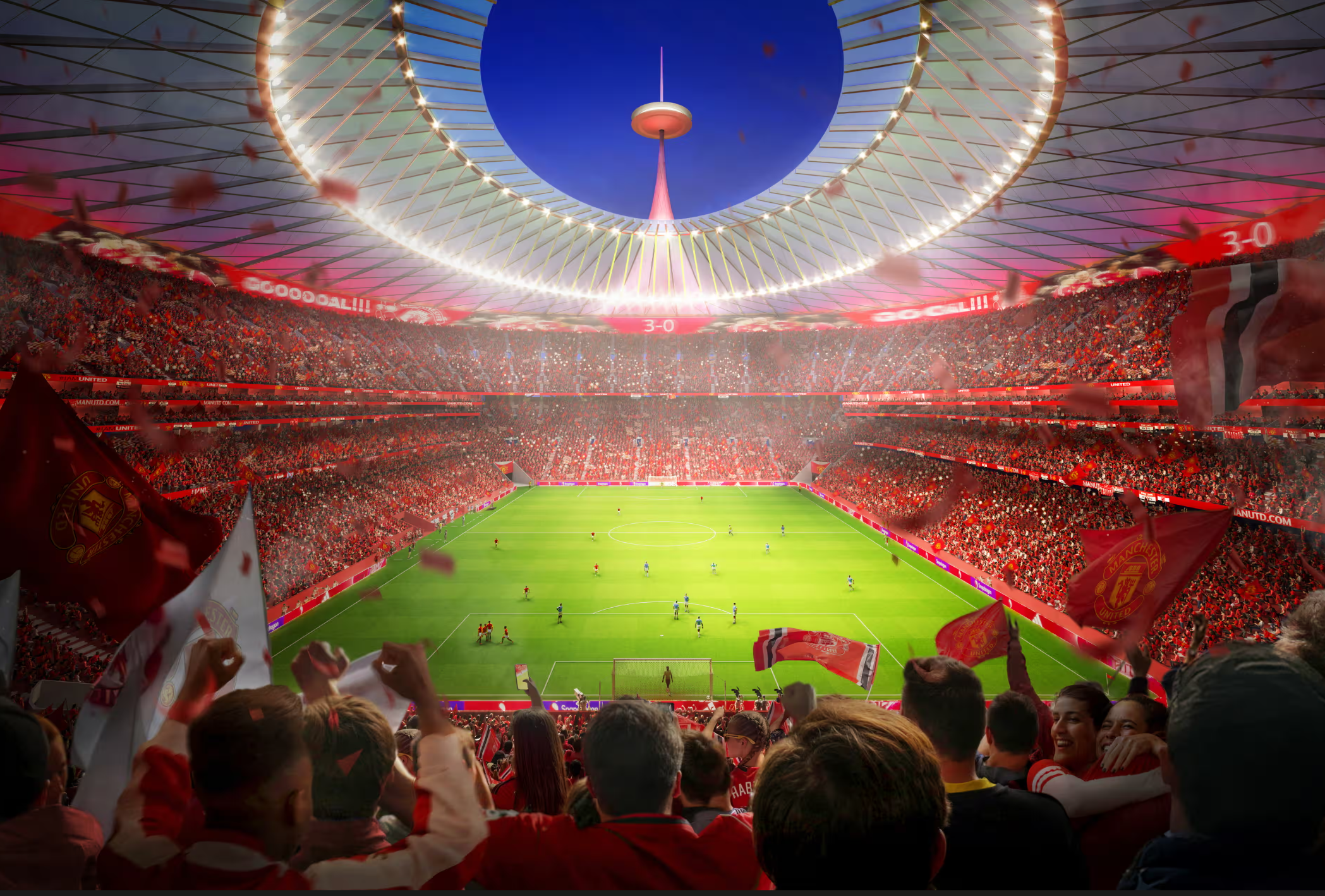 Visual of Man Utd's proposed new stadium (Courtesy of Foster + Partners)