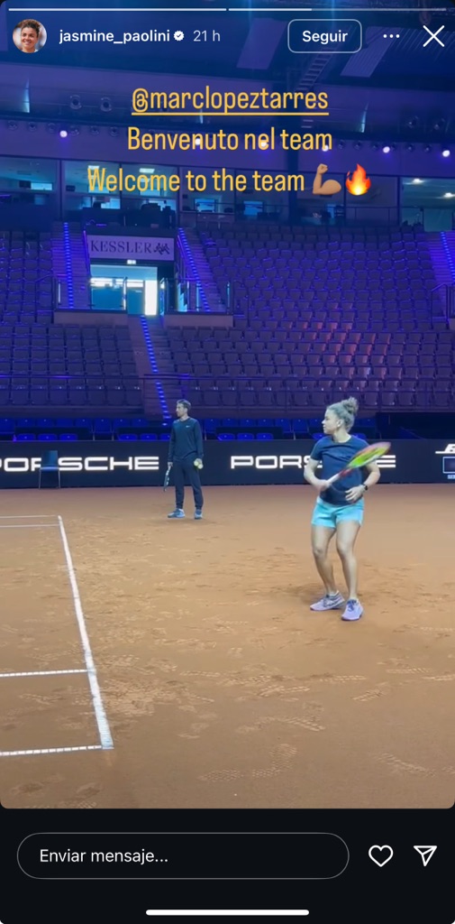 Primer entrenamiento de Paolini y Marc López (Instagram)