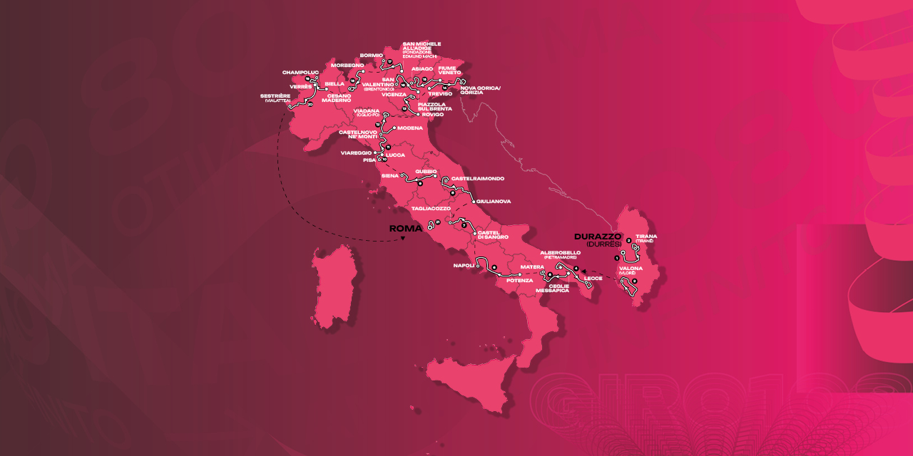 Giro d'Italia 2025 route map