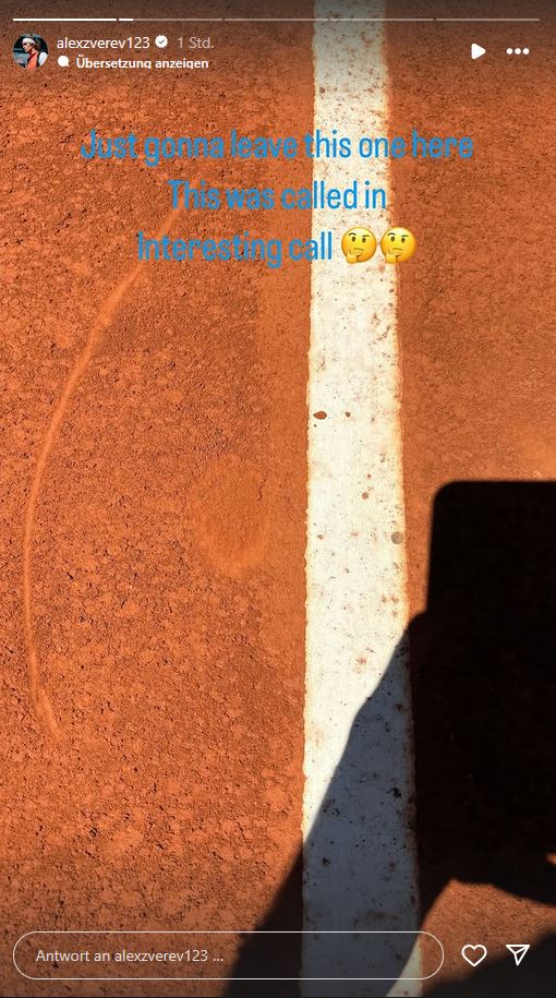 Das Beweisfoto von Alexander Zverev in Madrid