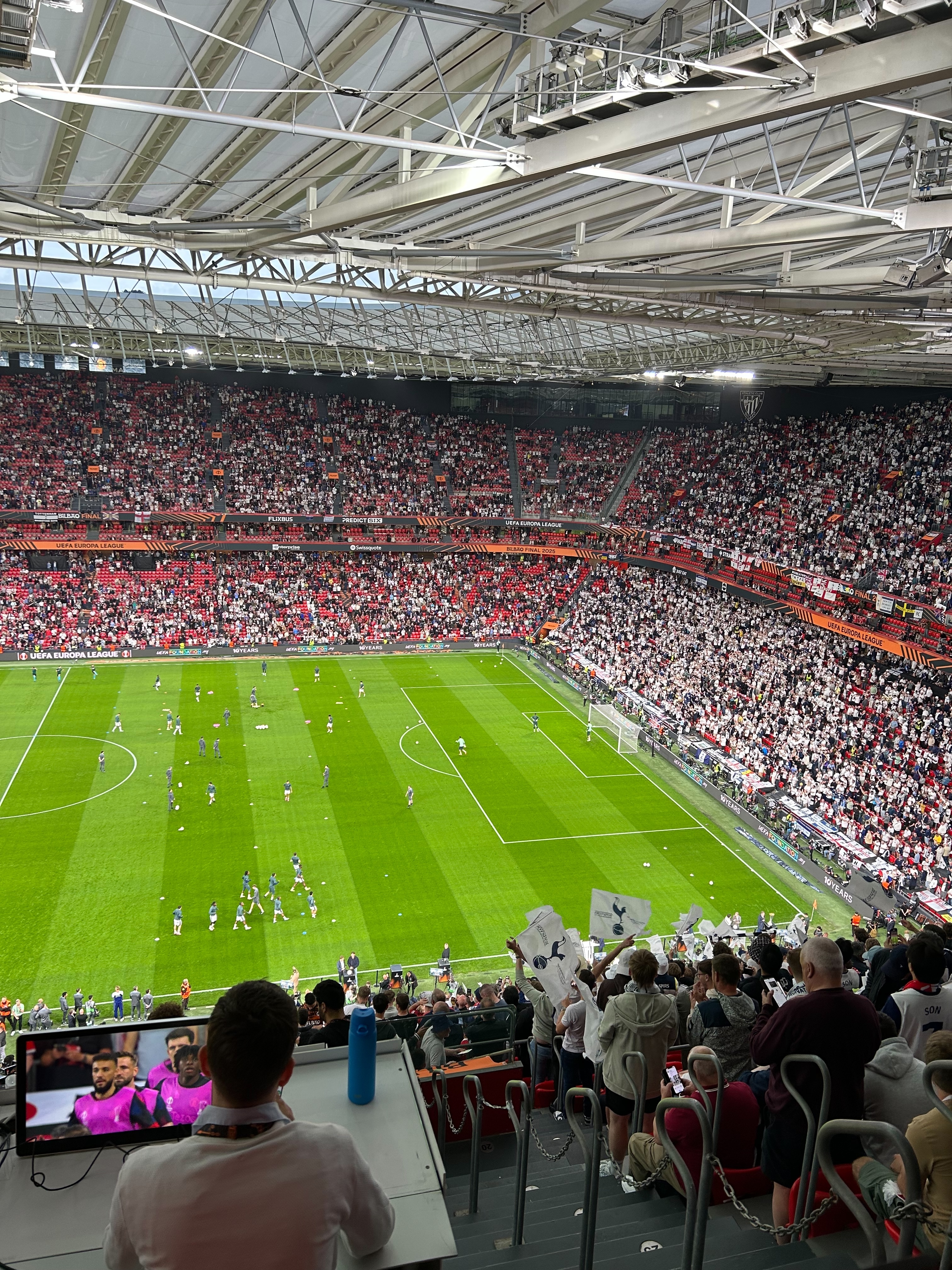 View from the press box at the Europa League final