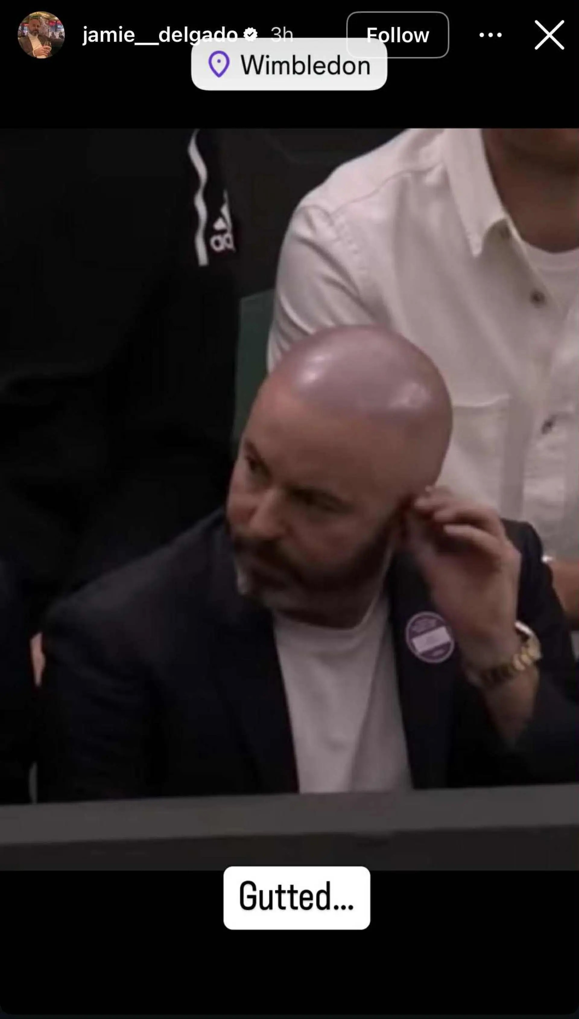 Postare lui Jamie Delgado după accidentarea lui Grigor Dimitrov de la Wimbledon.